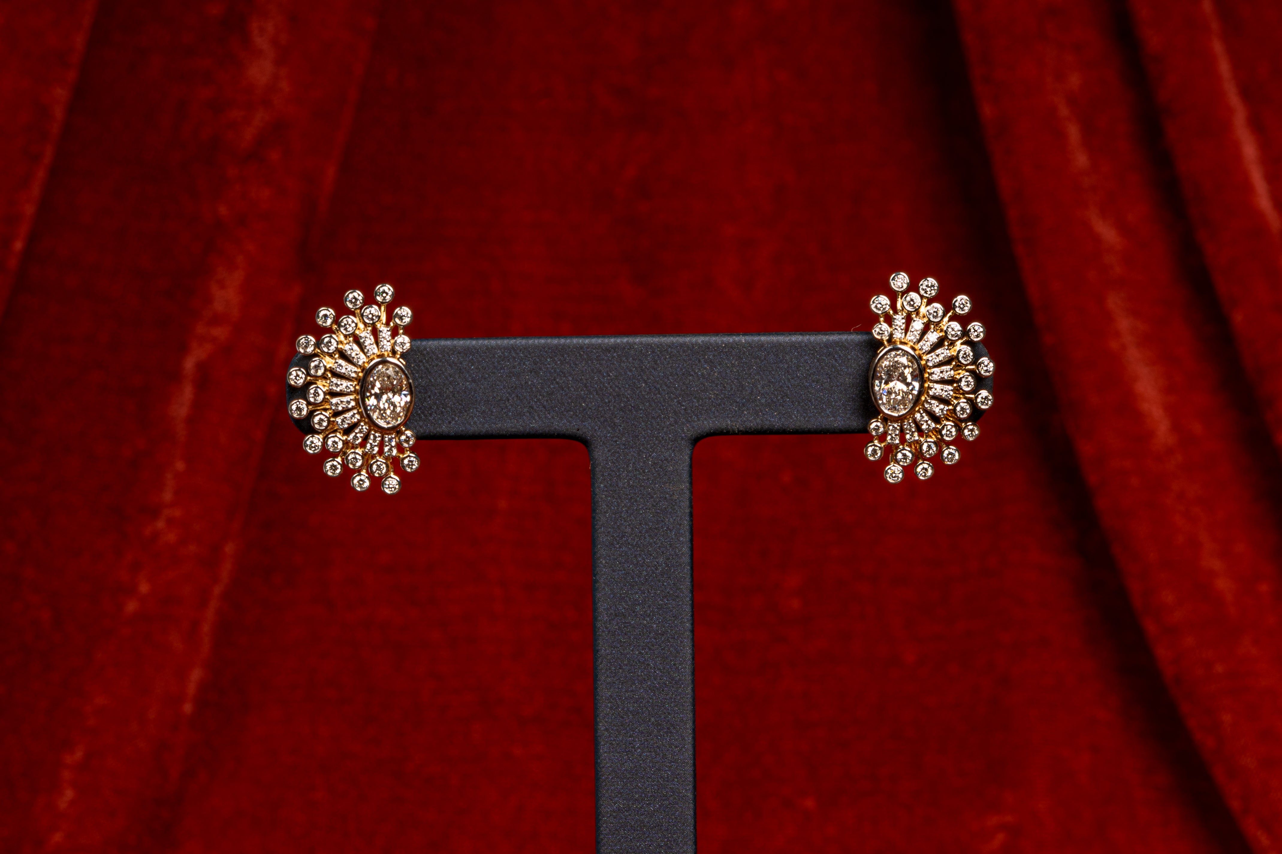 Celeste Heart Cascade Necklace & Floral Stud Earrings Set