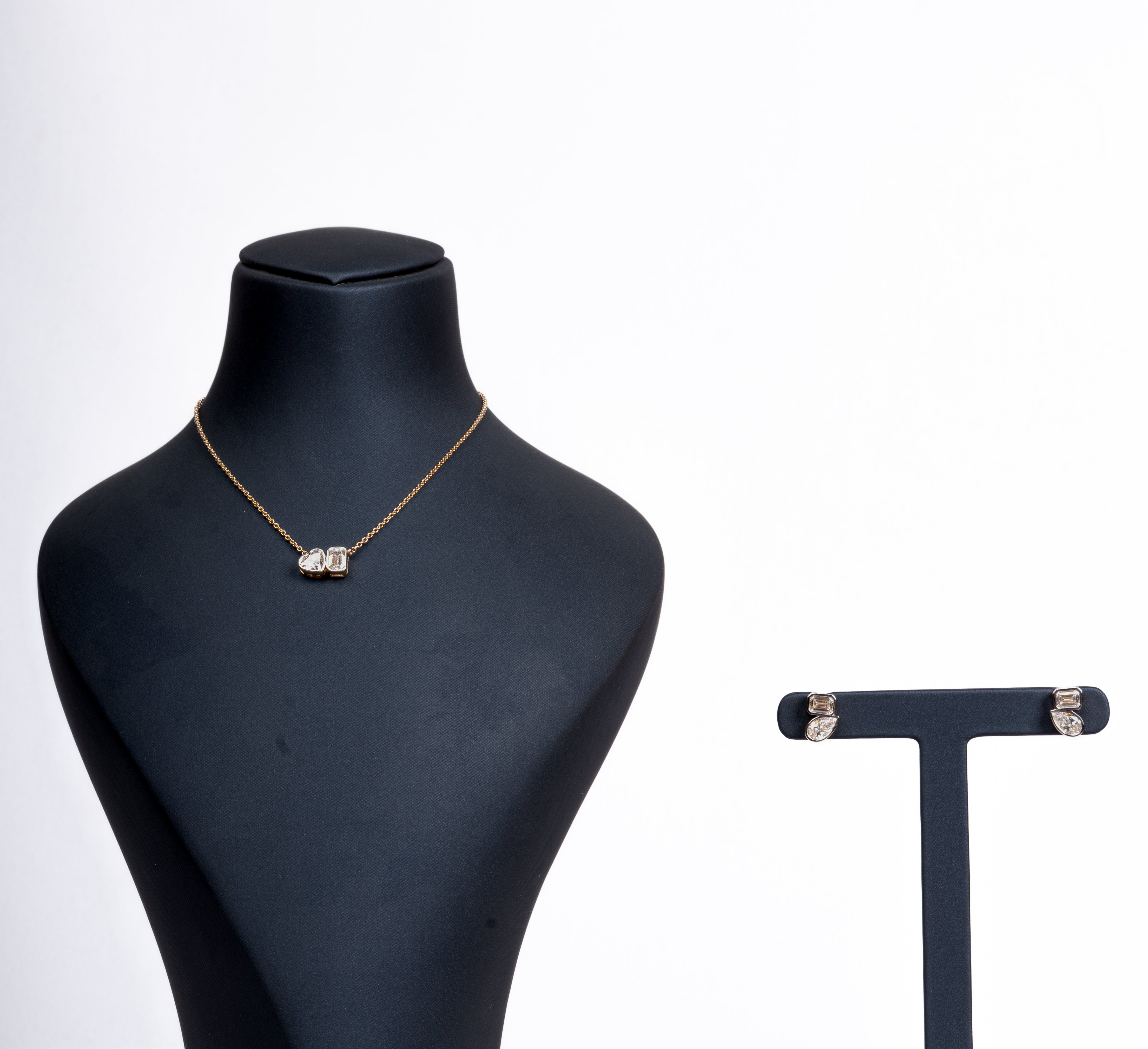 Aveline Duo Charm Necklace & Drop Earrings Set