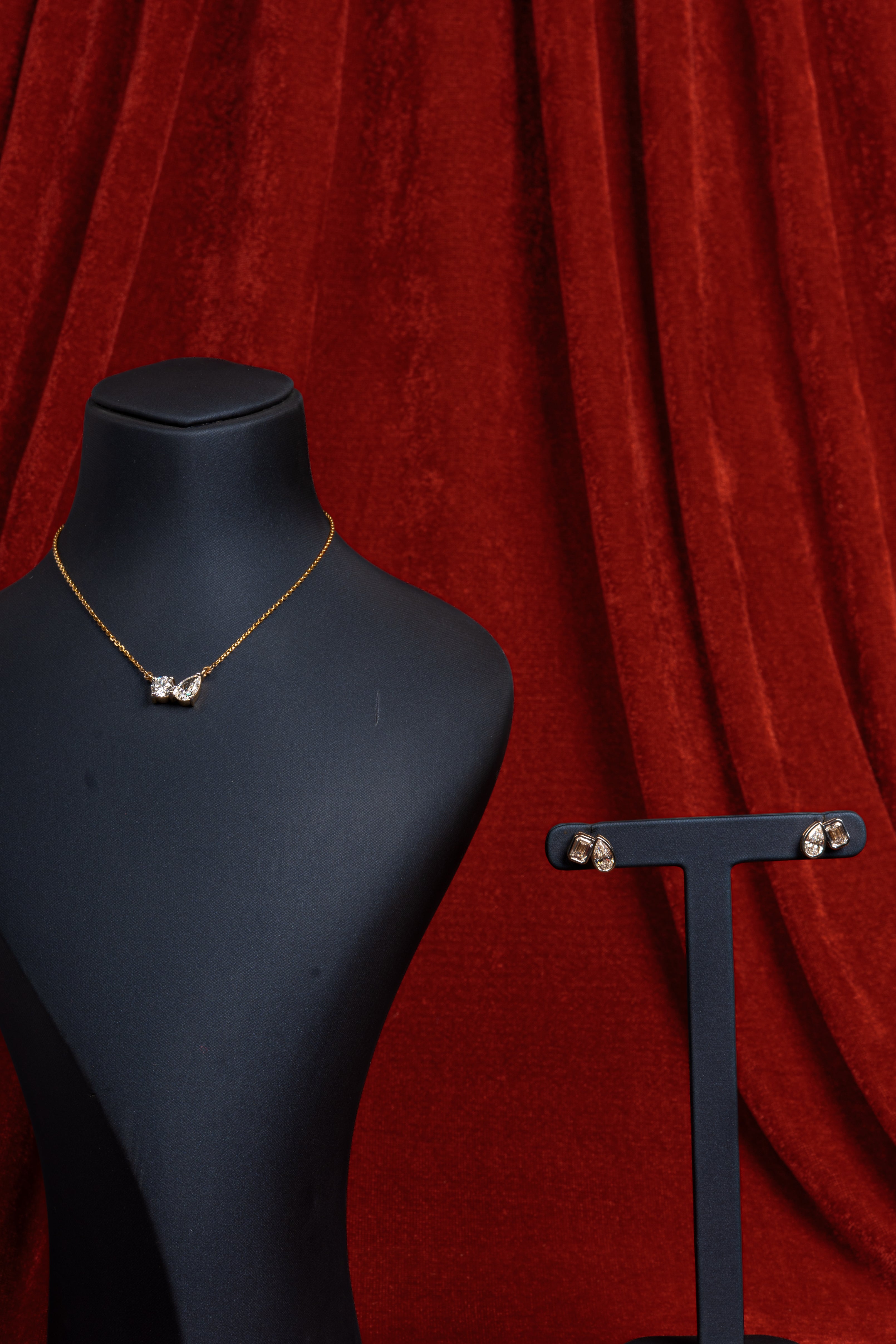Aveline Duo Charm Necklace & Earrings Set
