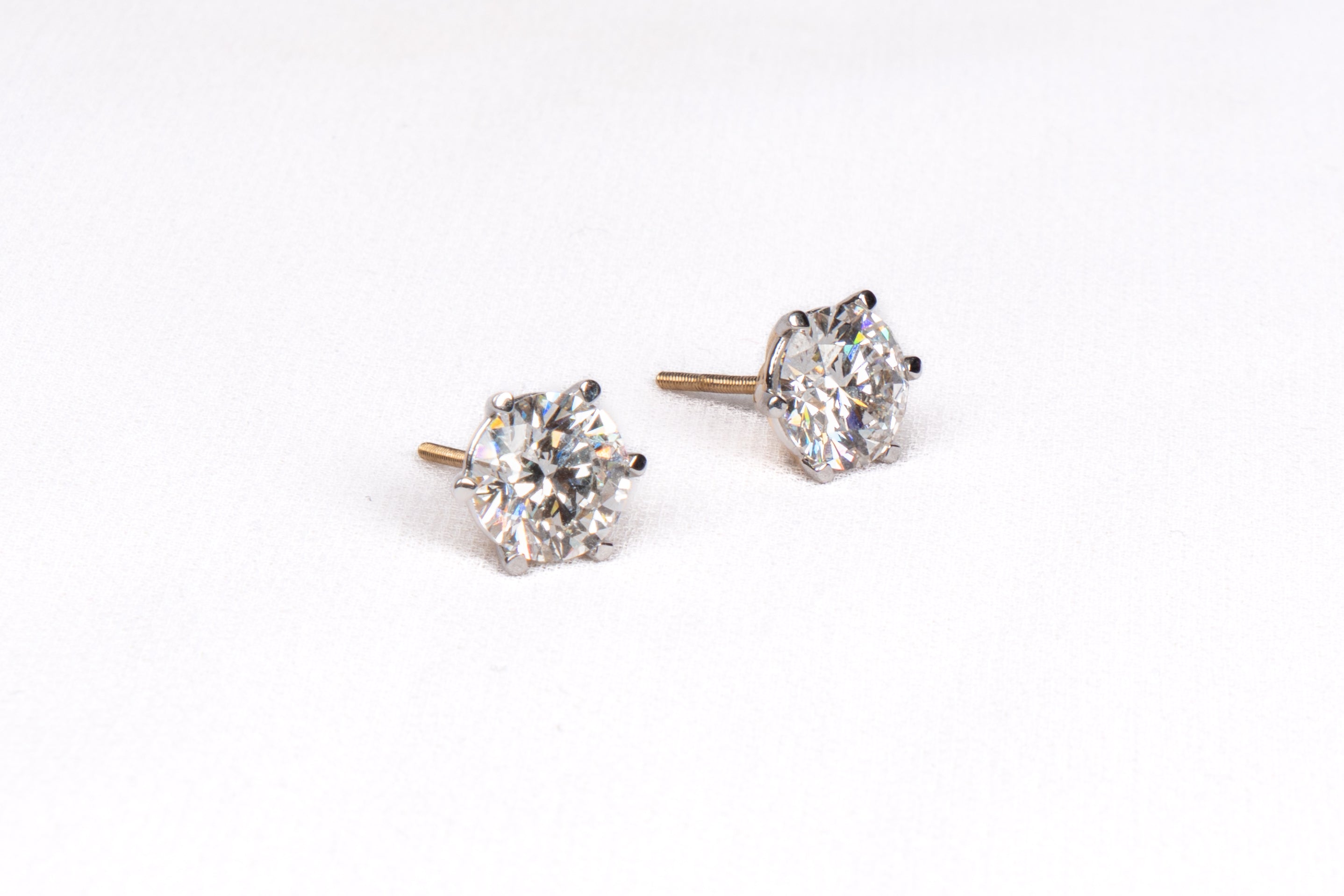 Aurelia Crown Solitaire Stud Earrings