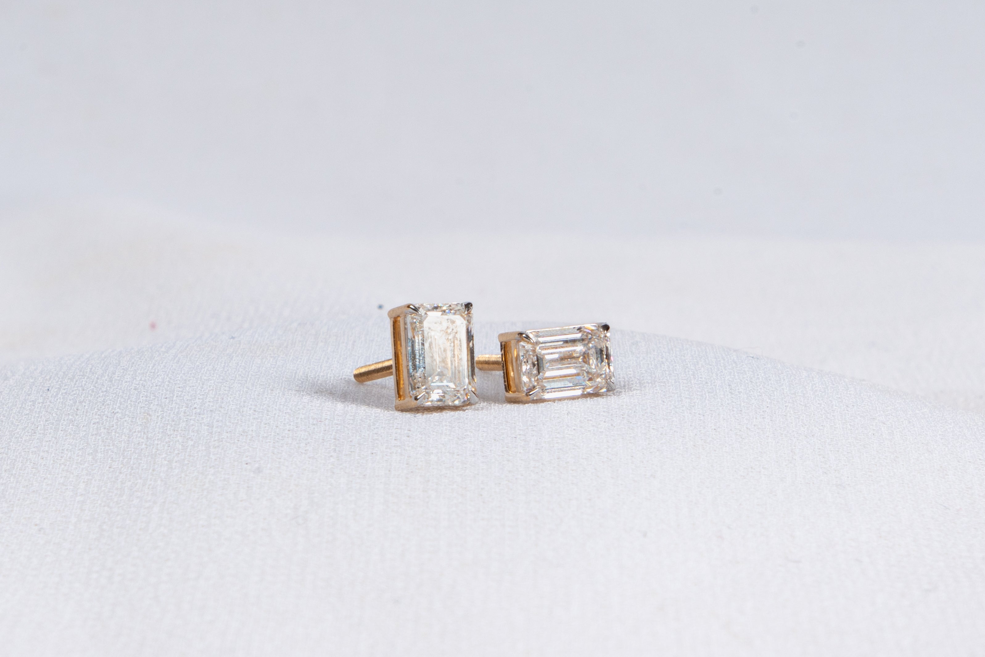 Celestia Emerald-Cut Solitaire Stud Earrings