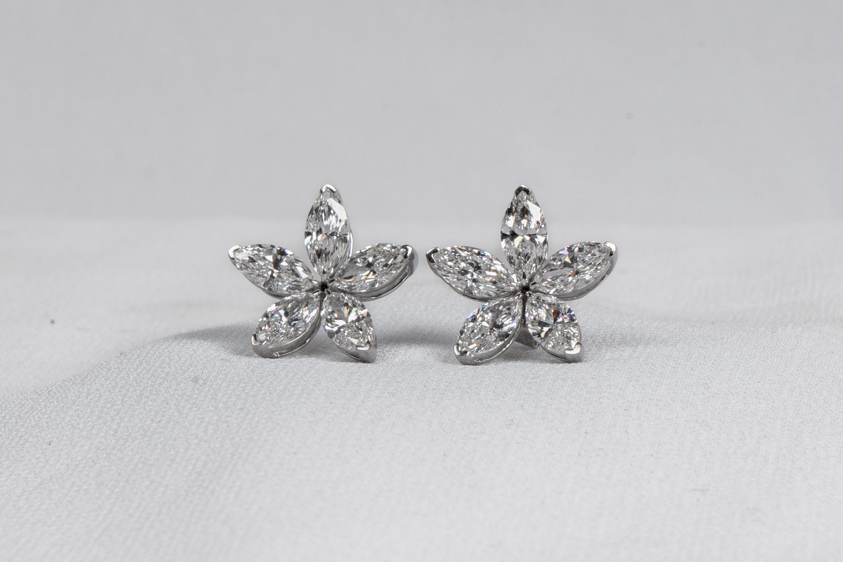 Floral Diamond Stud Earrings