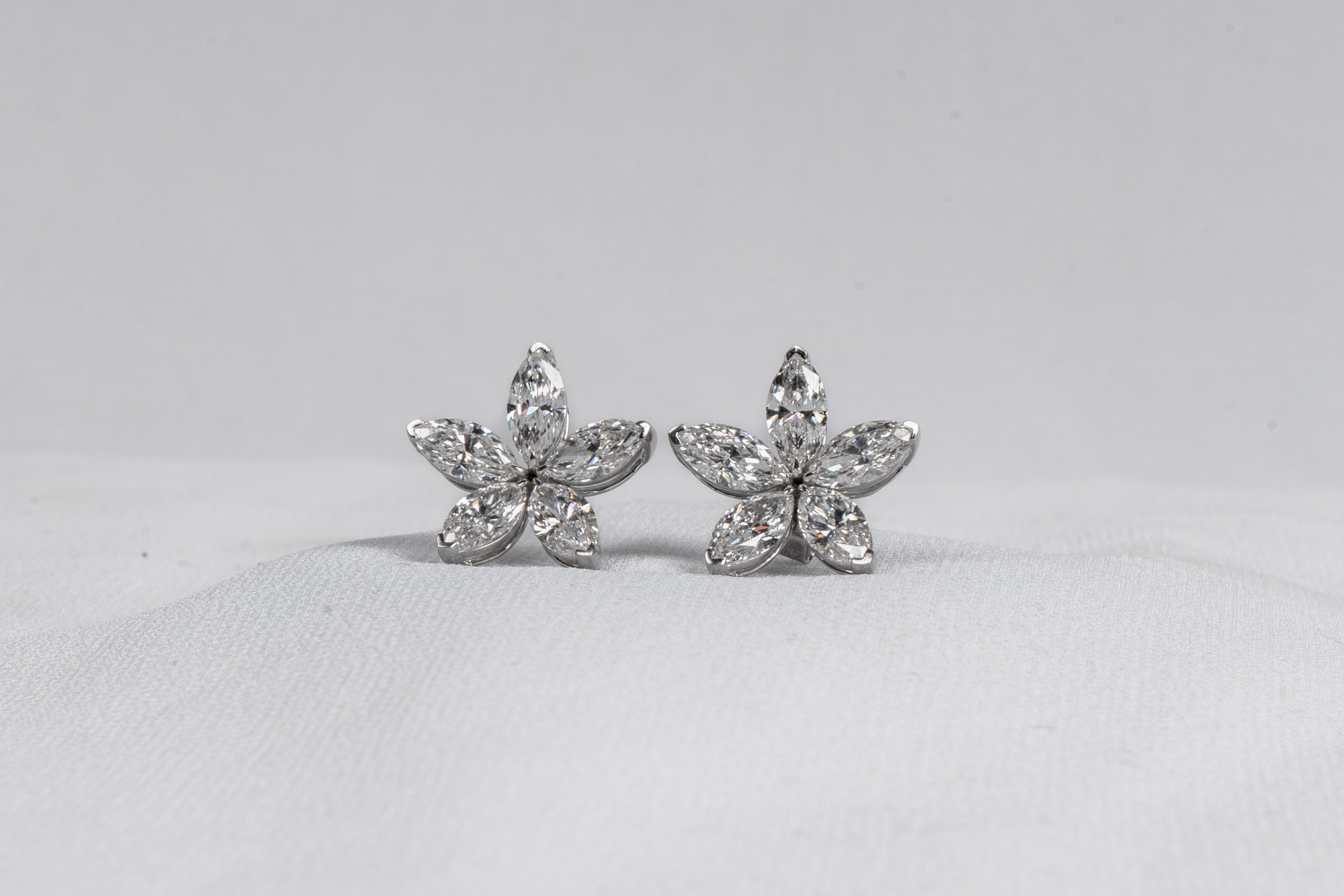 Floral Diamond Stud Earrings