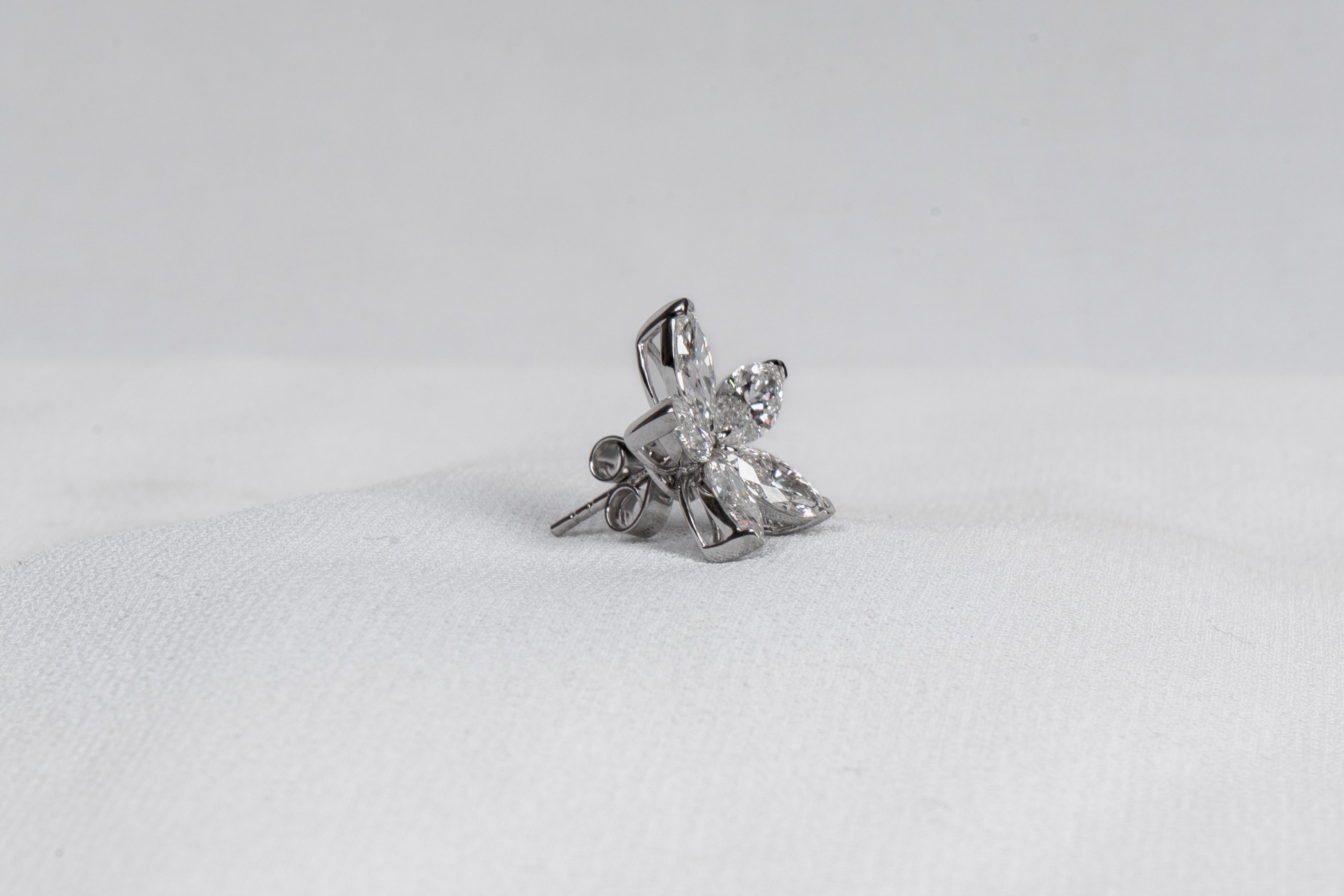 Floral Diamond Stud Earrings