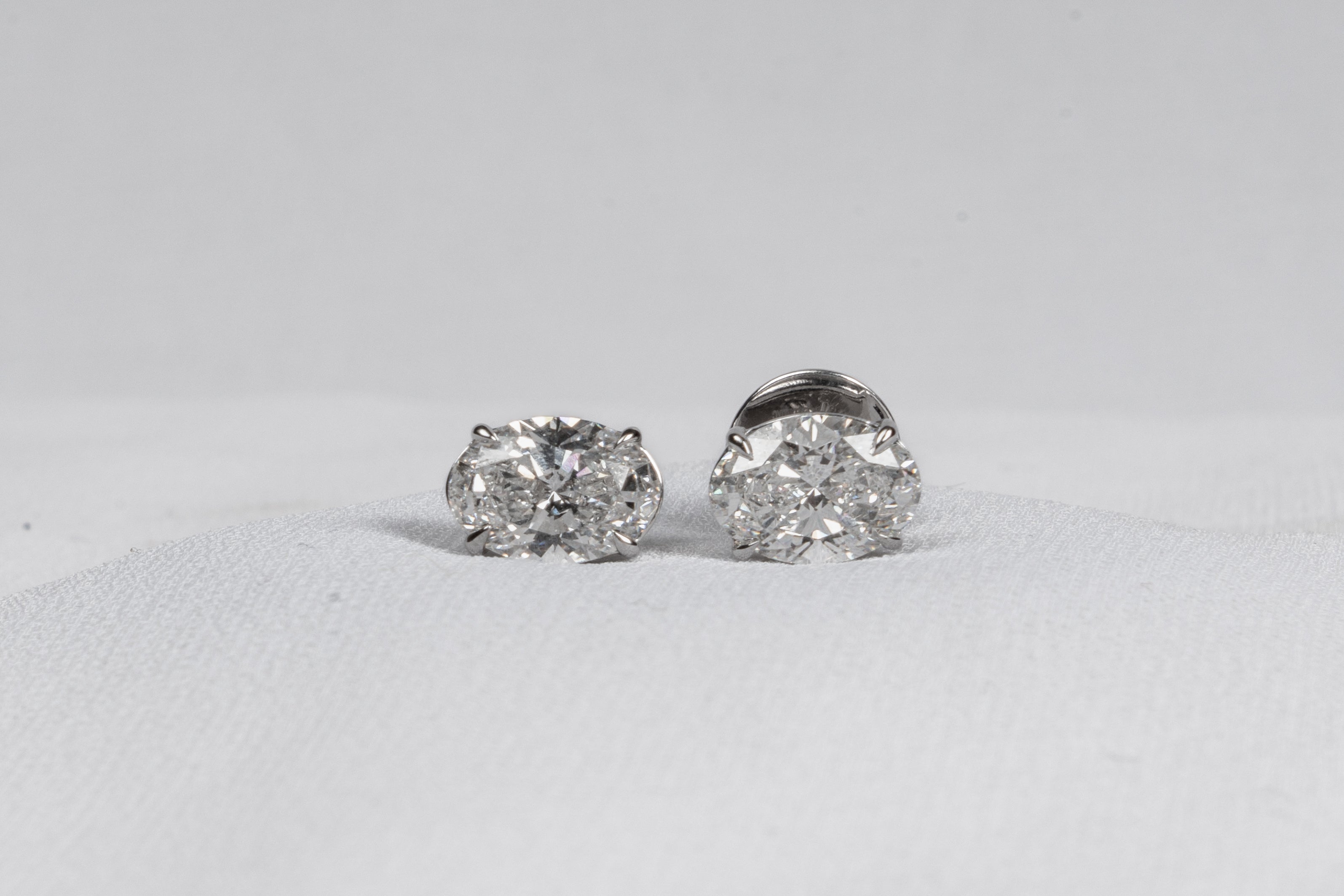 Oval Diamond Stud Earrings