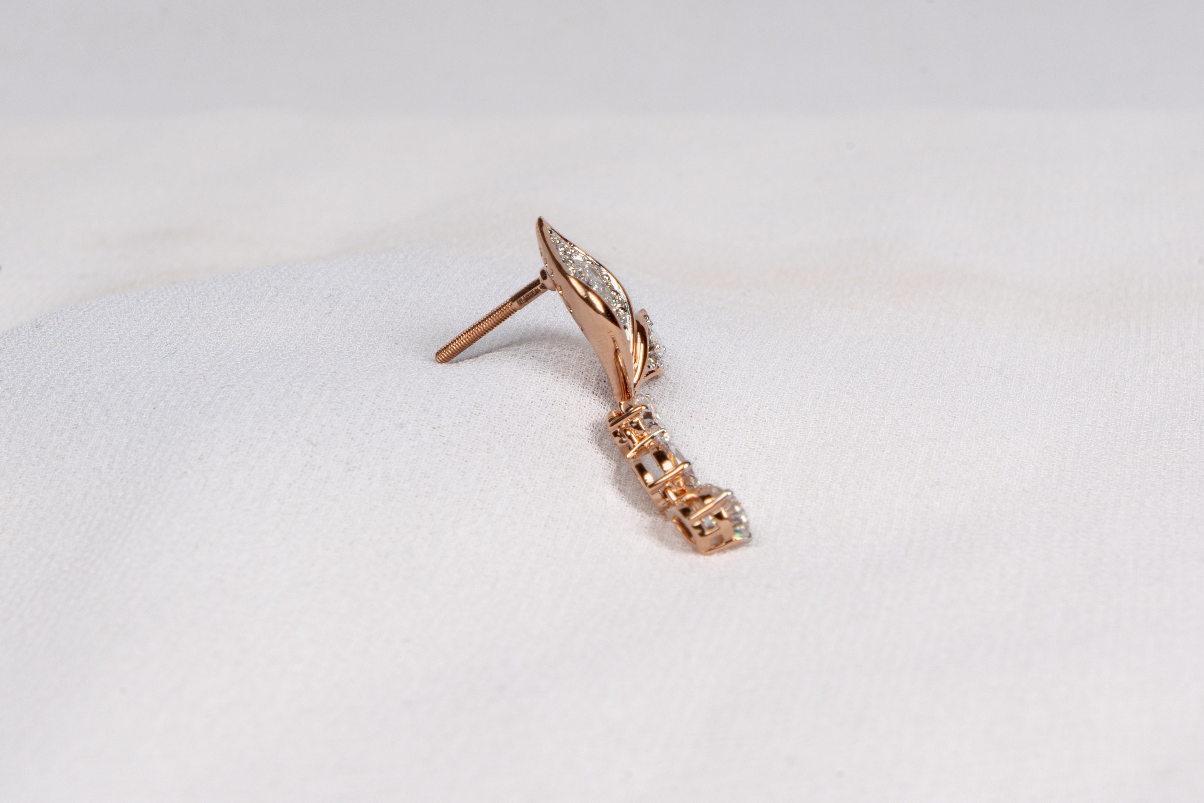 Leaf Drop Diamond Earrings