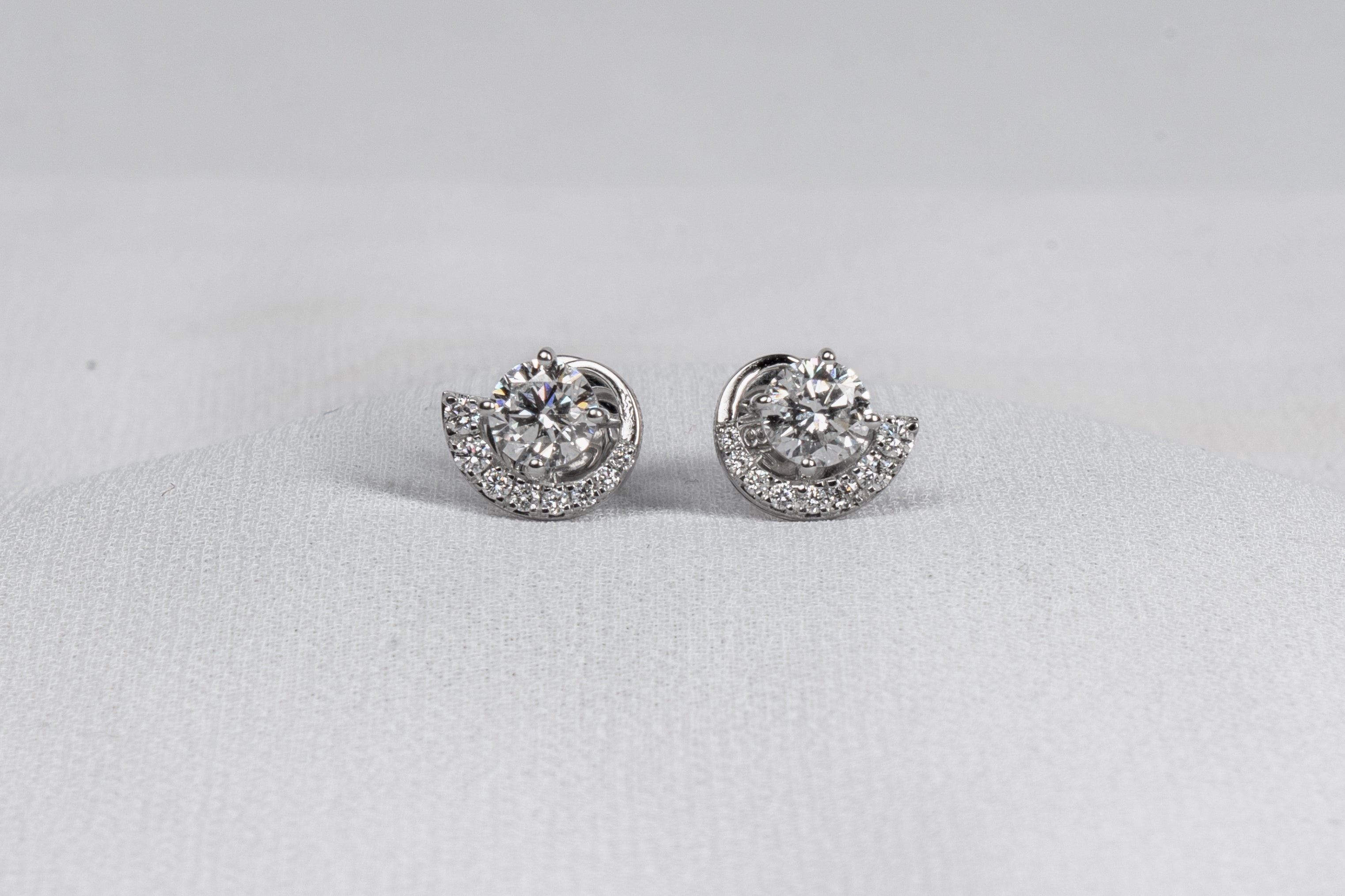 Celestial Halo Diamond Stud Earrings
