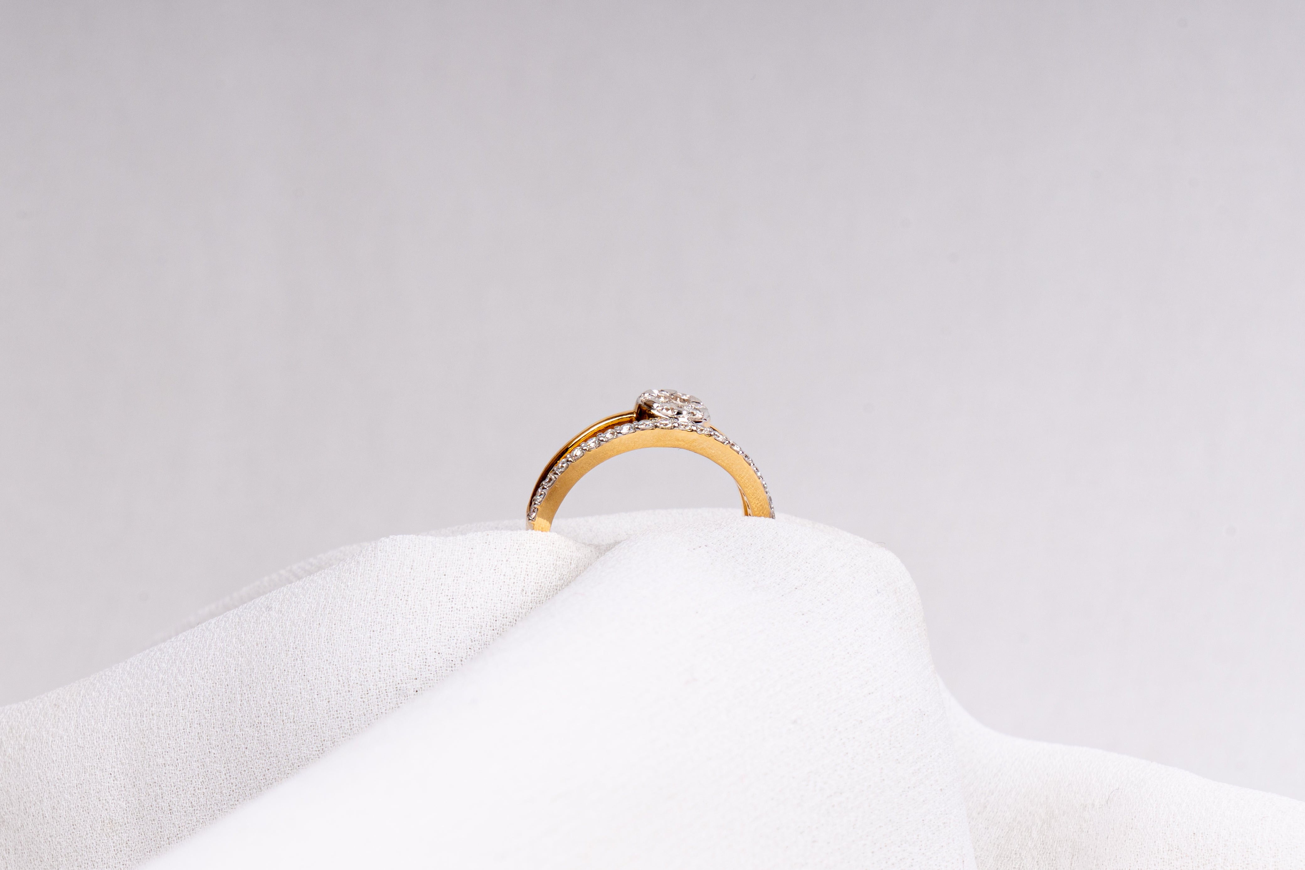 Round Solitaire Bypass Engagement Ring for Women