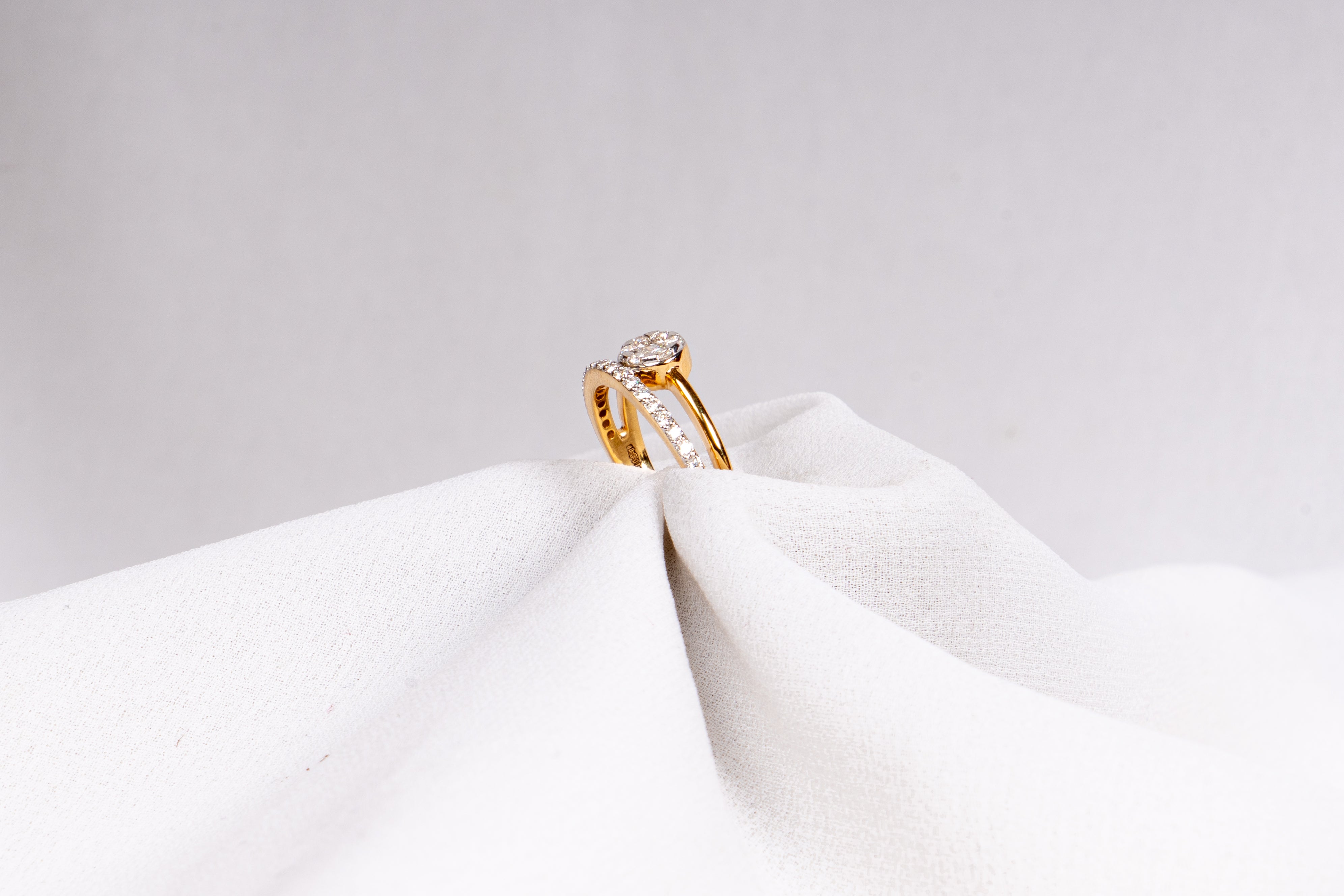 Round Solitaire Bypass Engagement Ring for Women