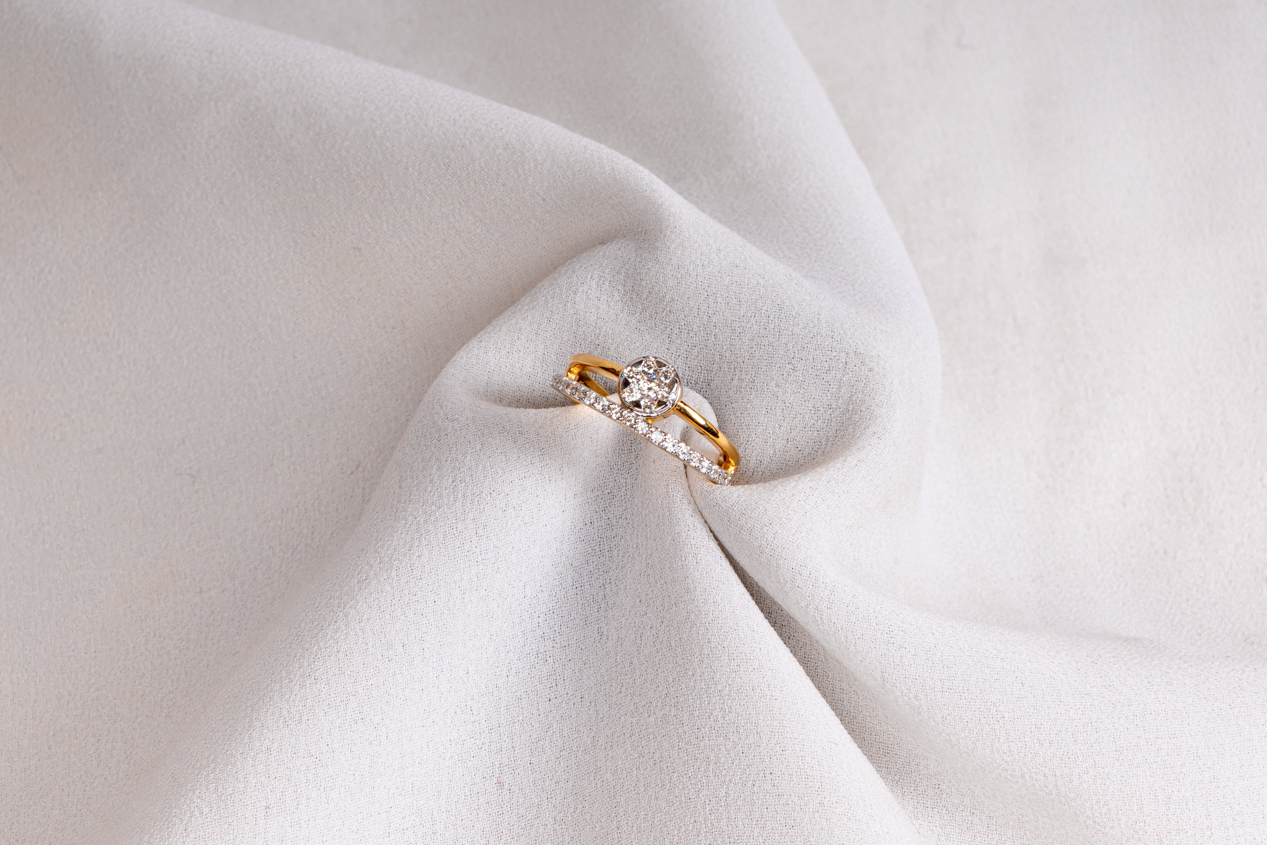 Round Solitaire Bypass Engagement Ring for Women