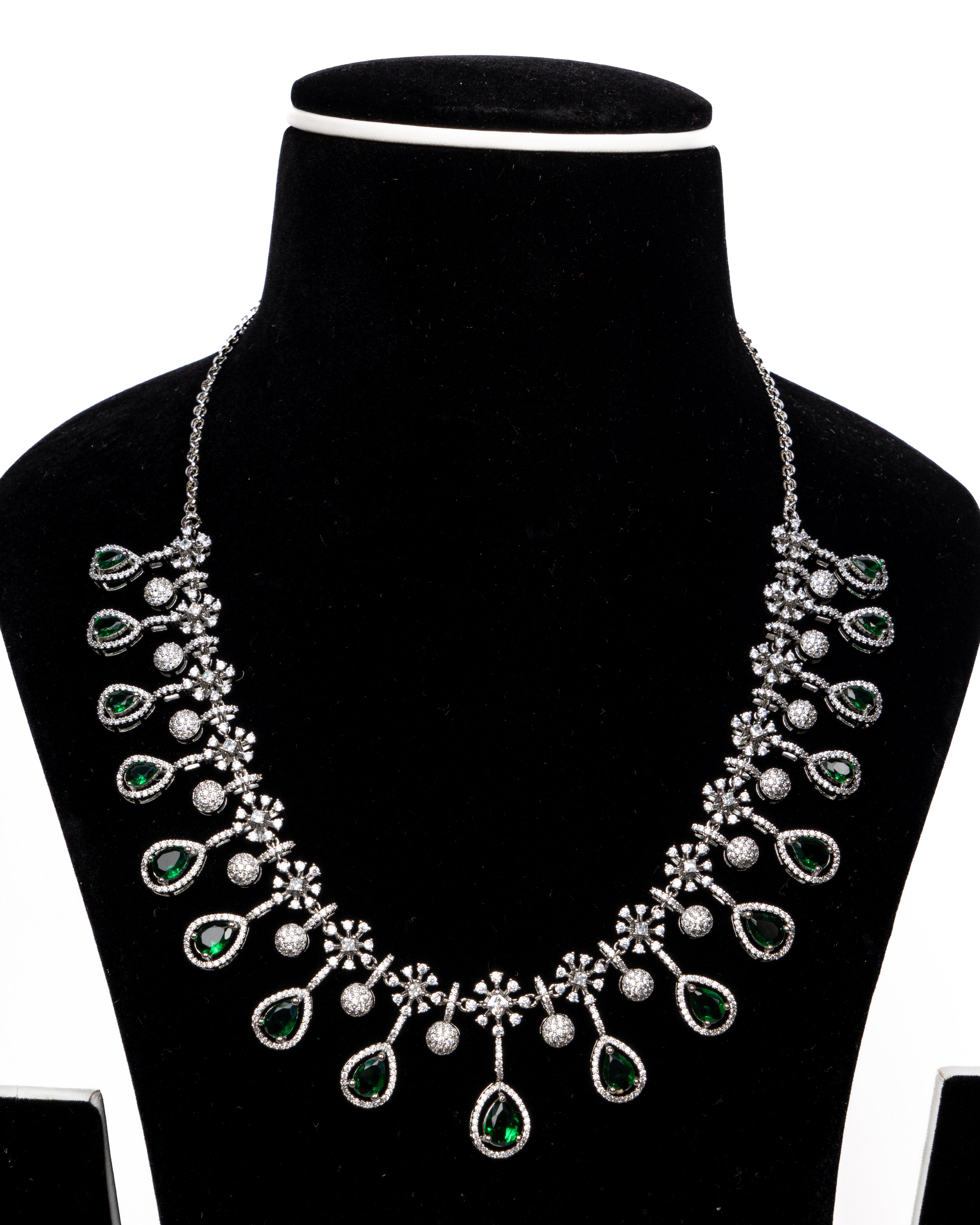 Emerald Cascade Necklace Set