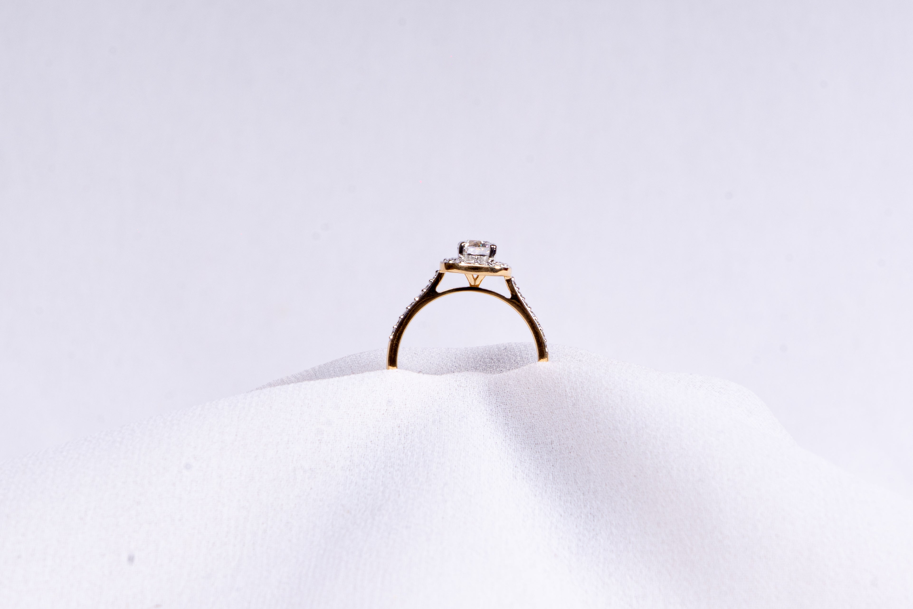 Aurora Cushion Halo Ring