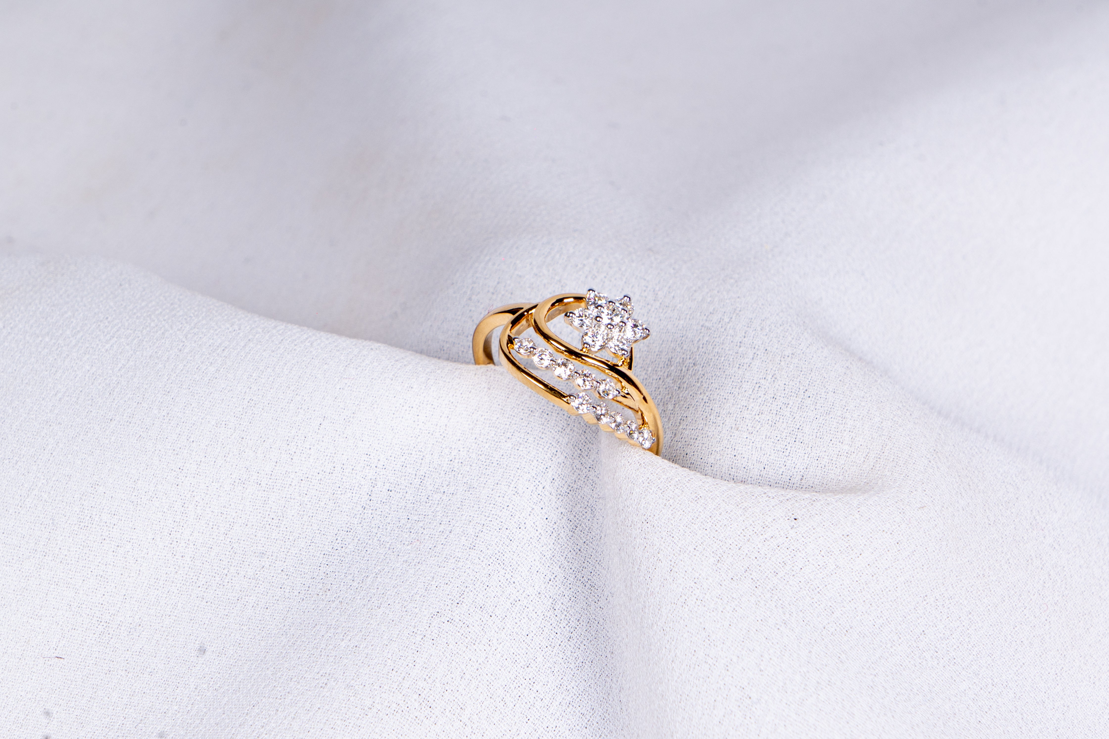 Radiant Bloom Swirl Ring