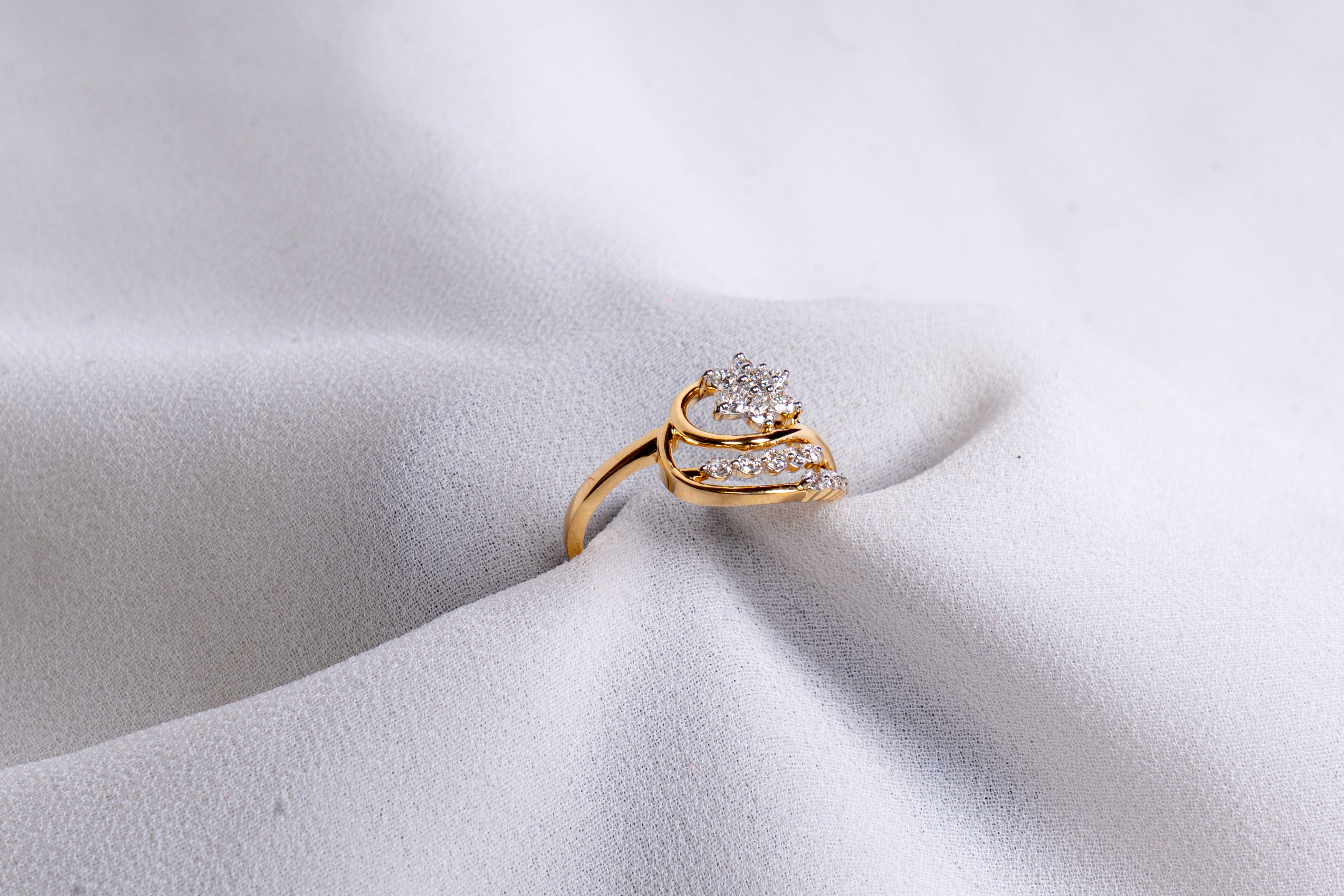 Radiant Bloom Swirl Ring