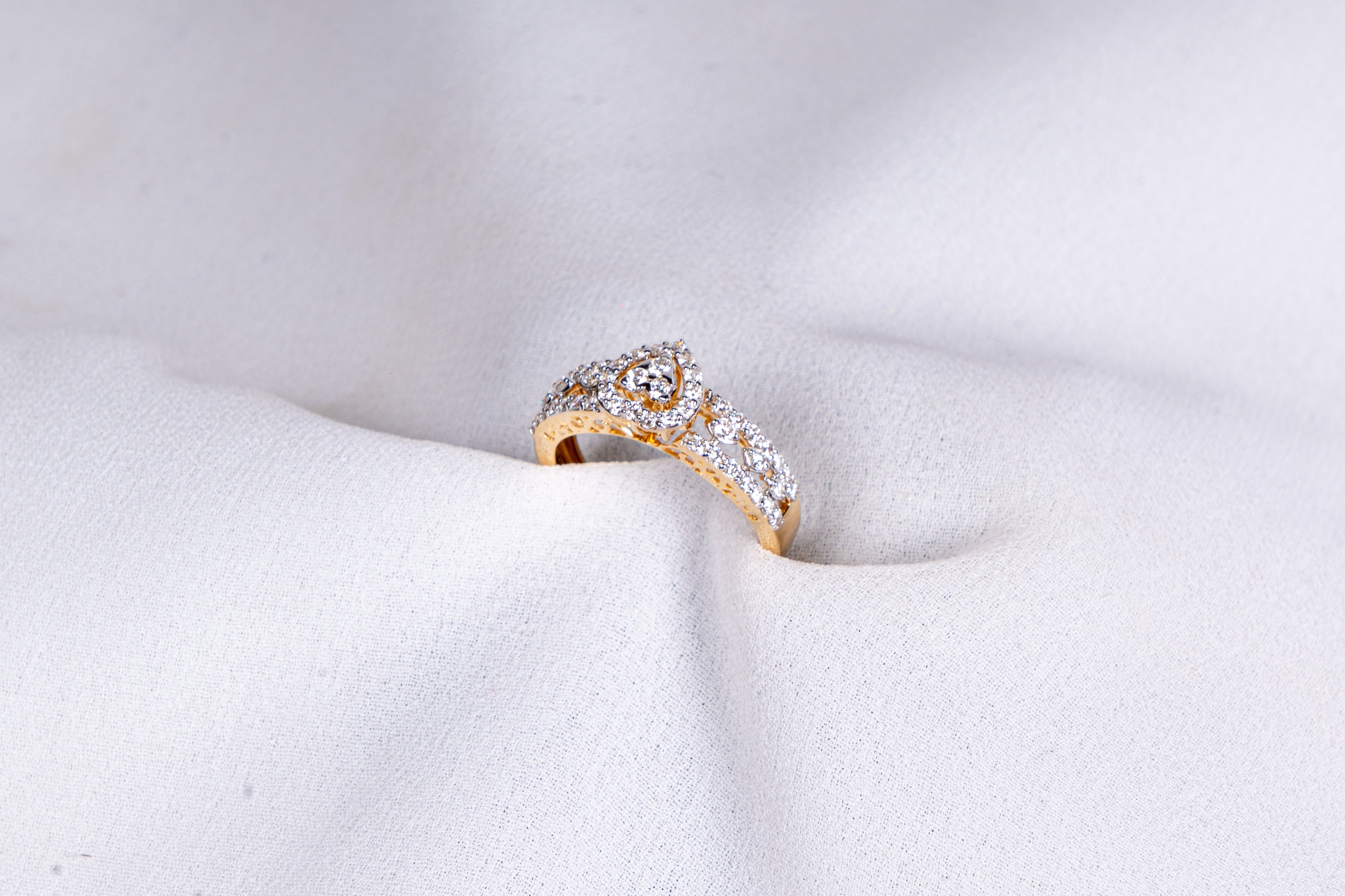 Velmora Halo Blossom Ring