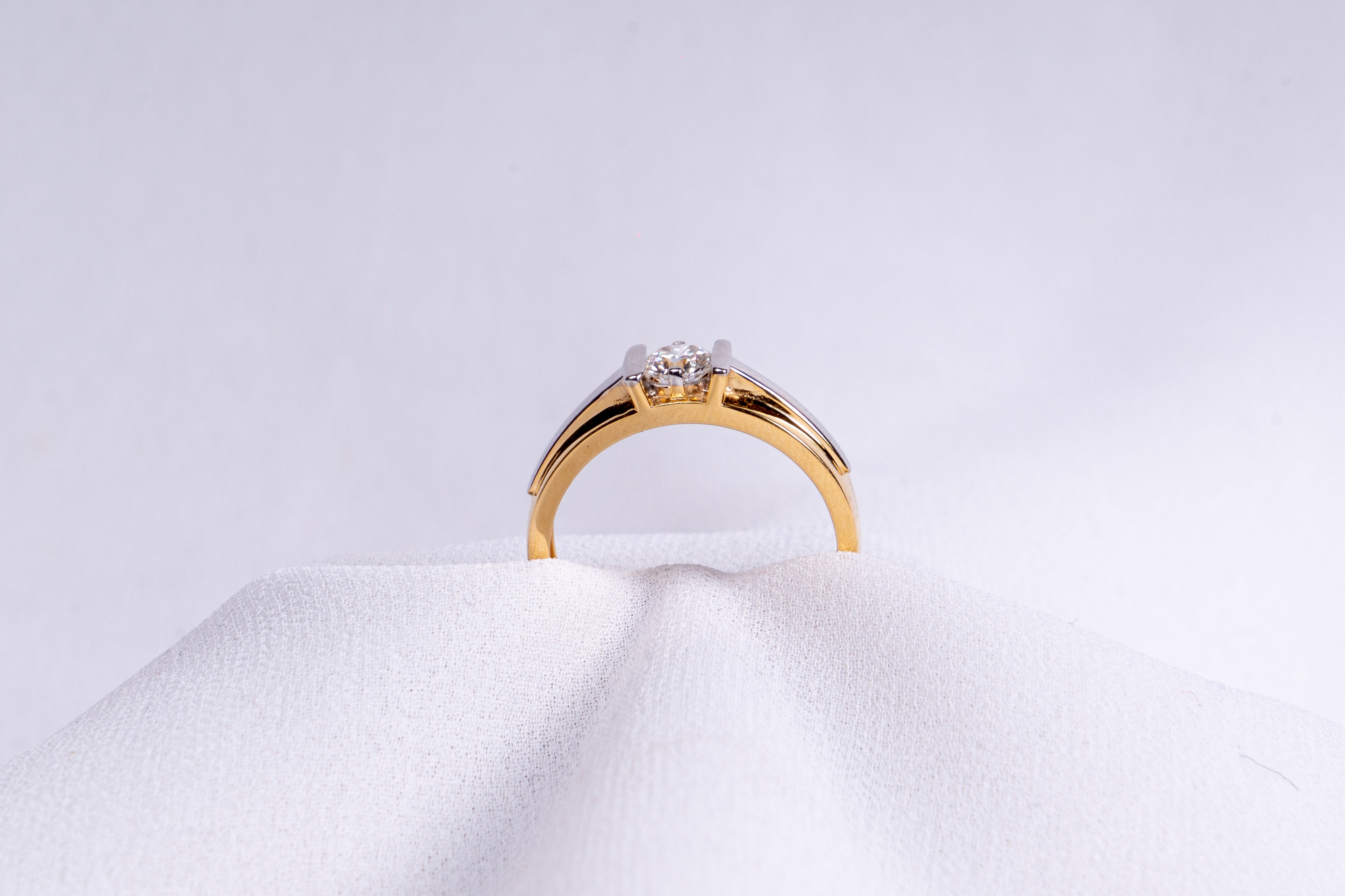 Auric Crest Solitaire Ring