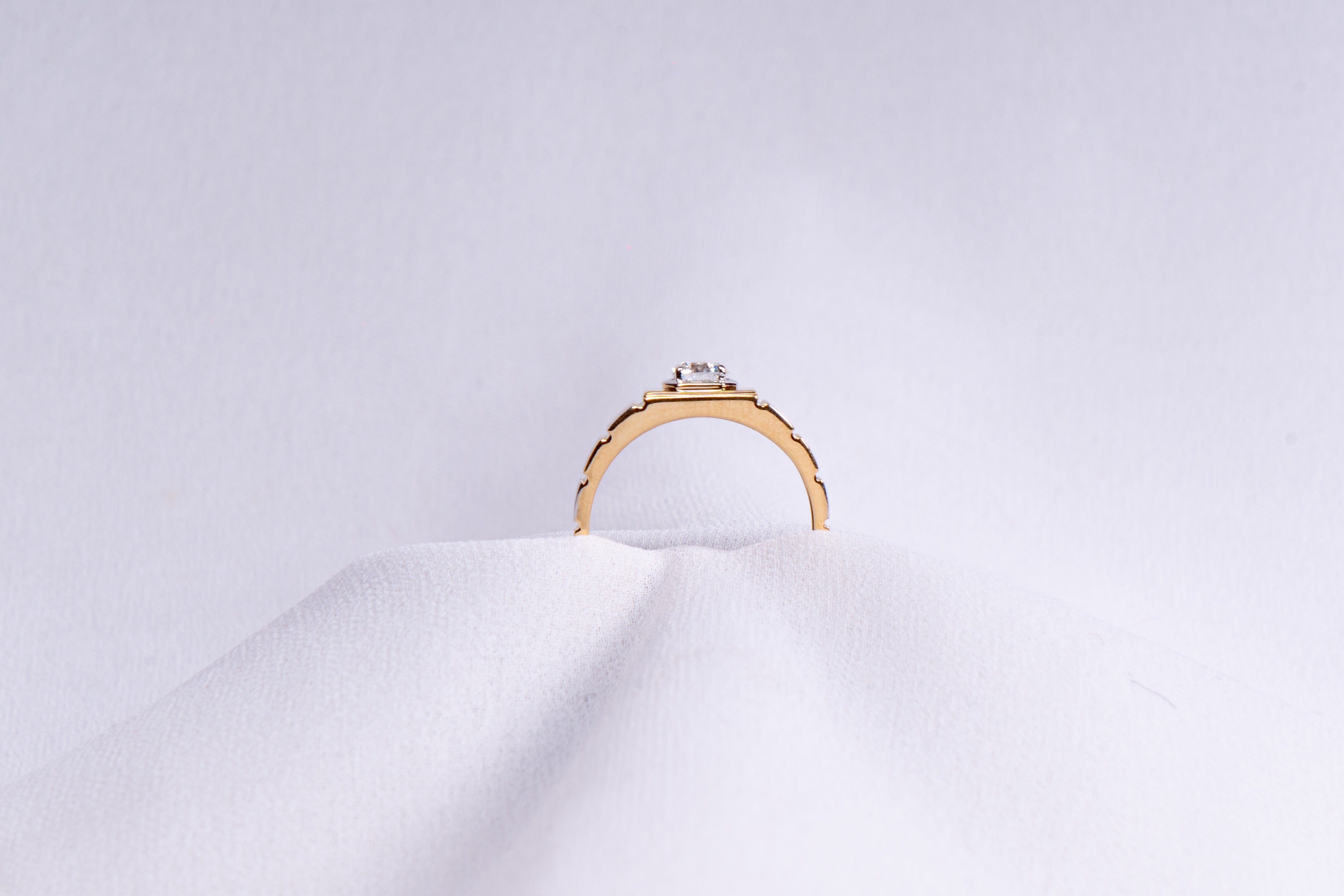 Regent Grid Solitaire Ring