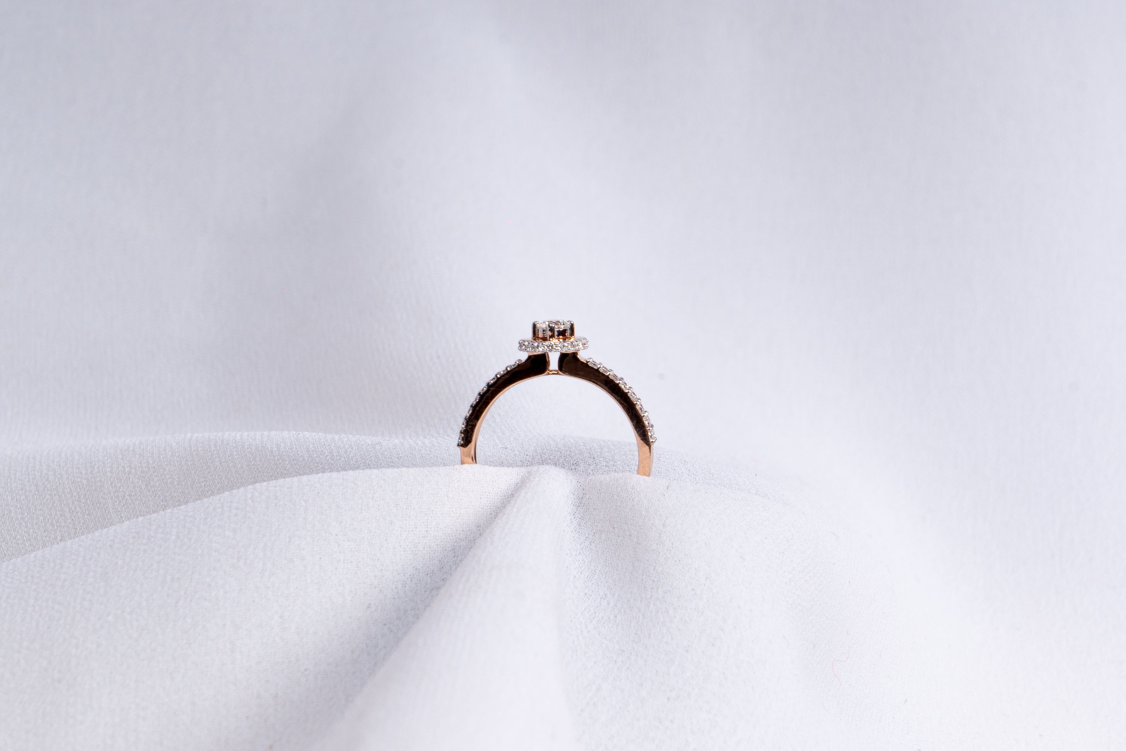 Aurora Halo Pave Ring