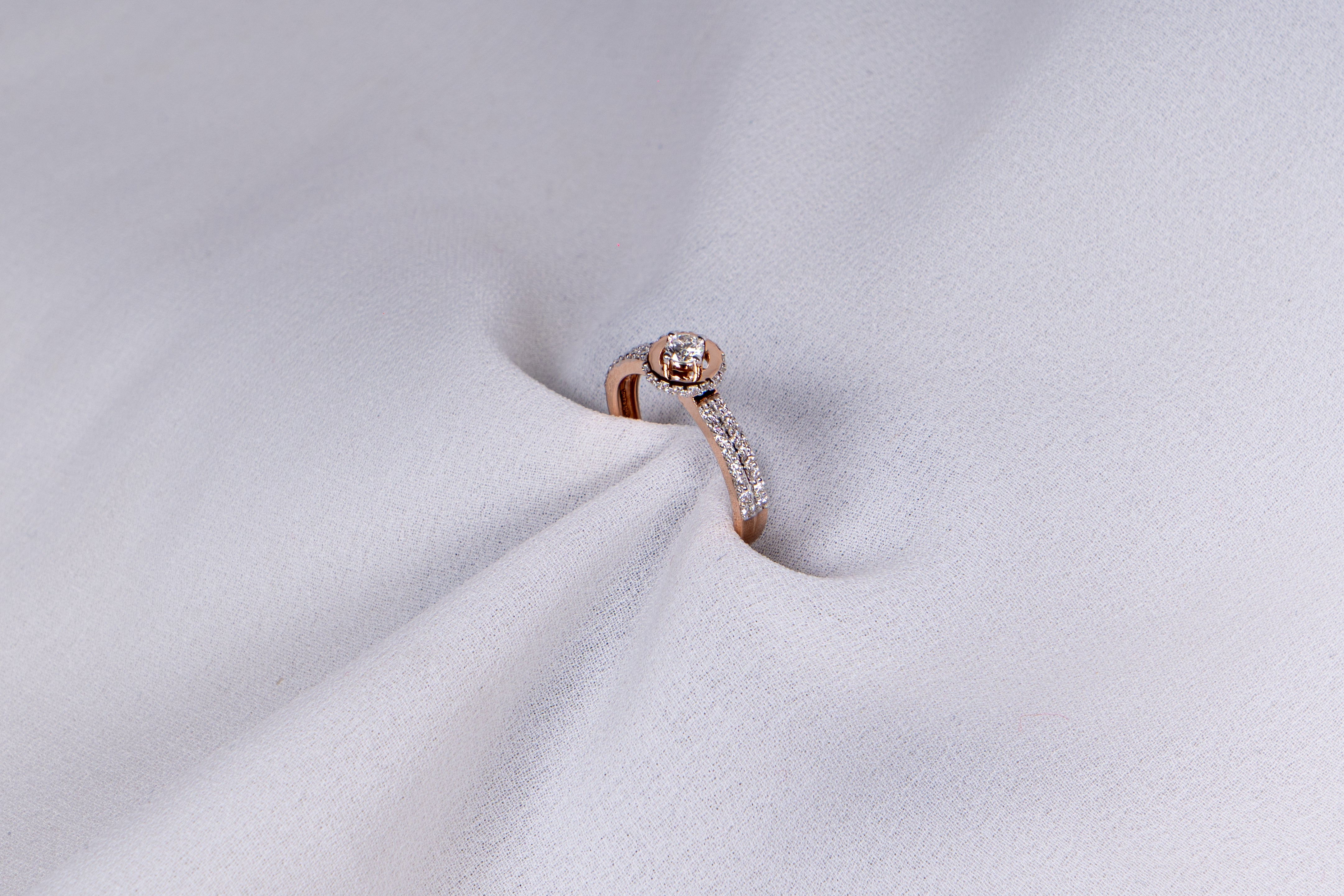 Aurora Halo Pave Ring