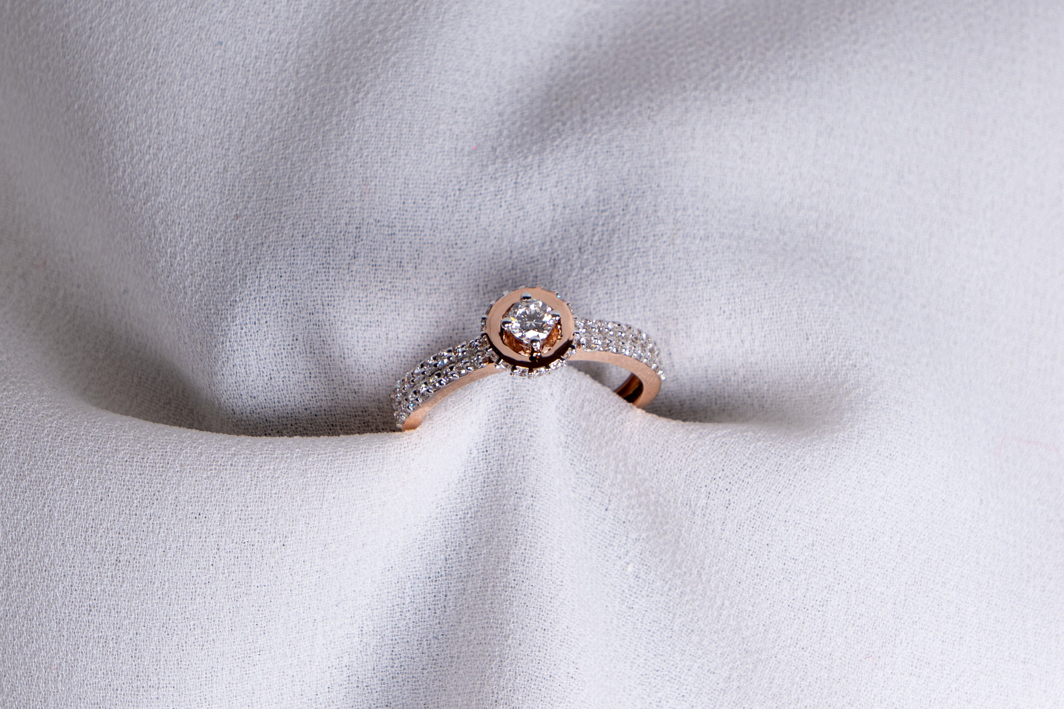 Aurora Halo Pave Ring