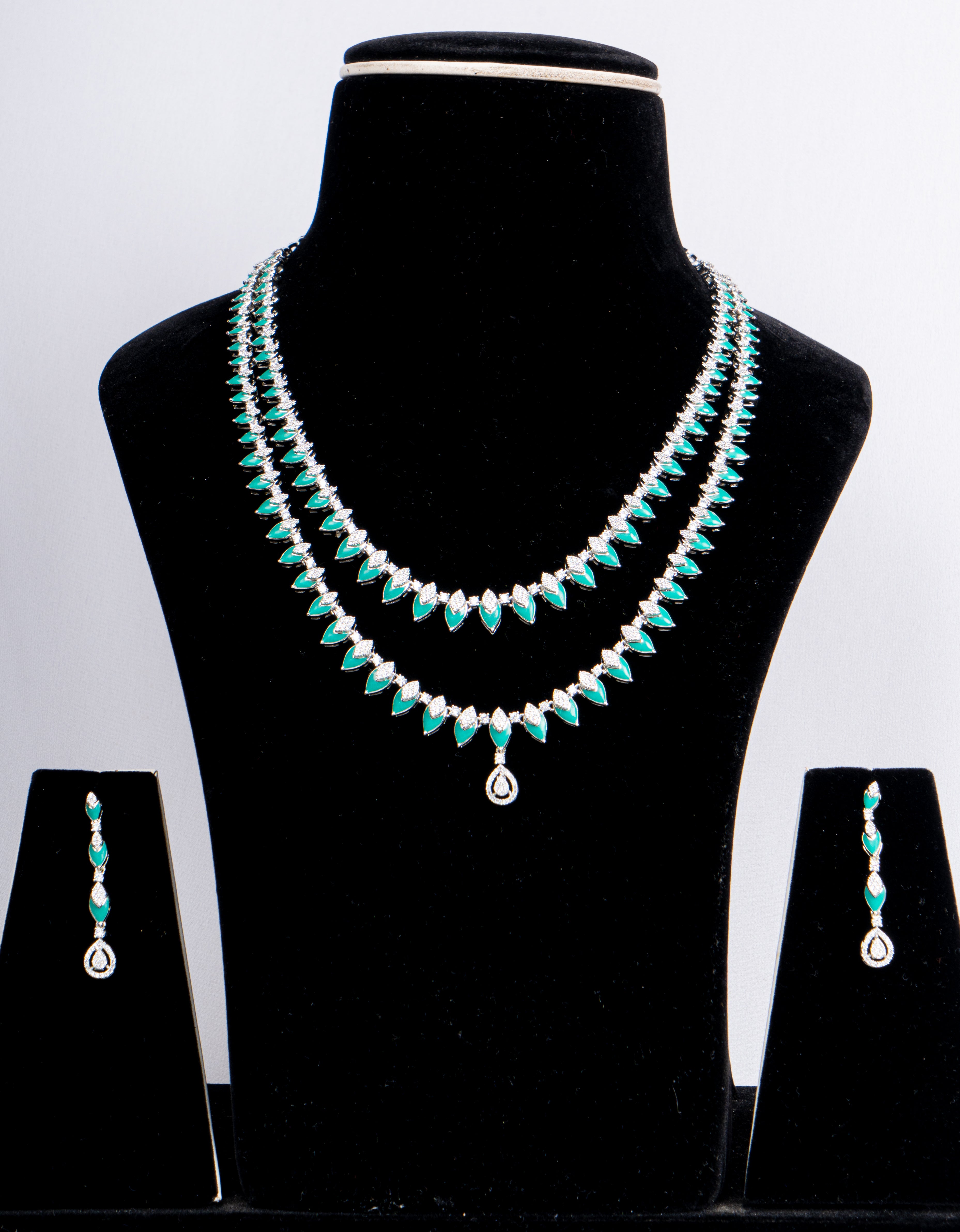 Aurelia Emerald Cascade Layered Necklace Set