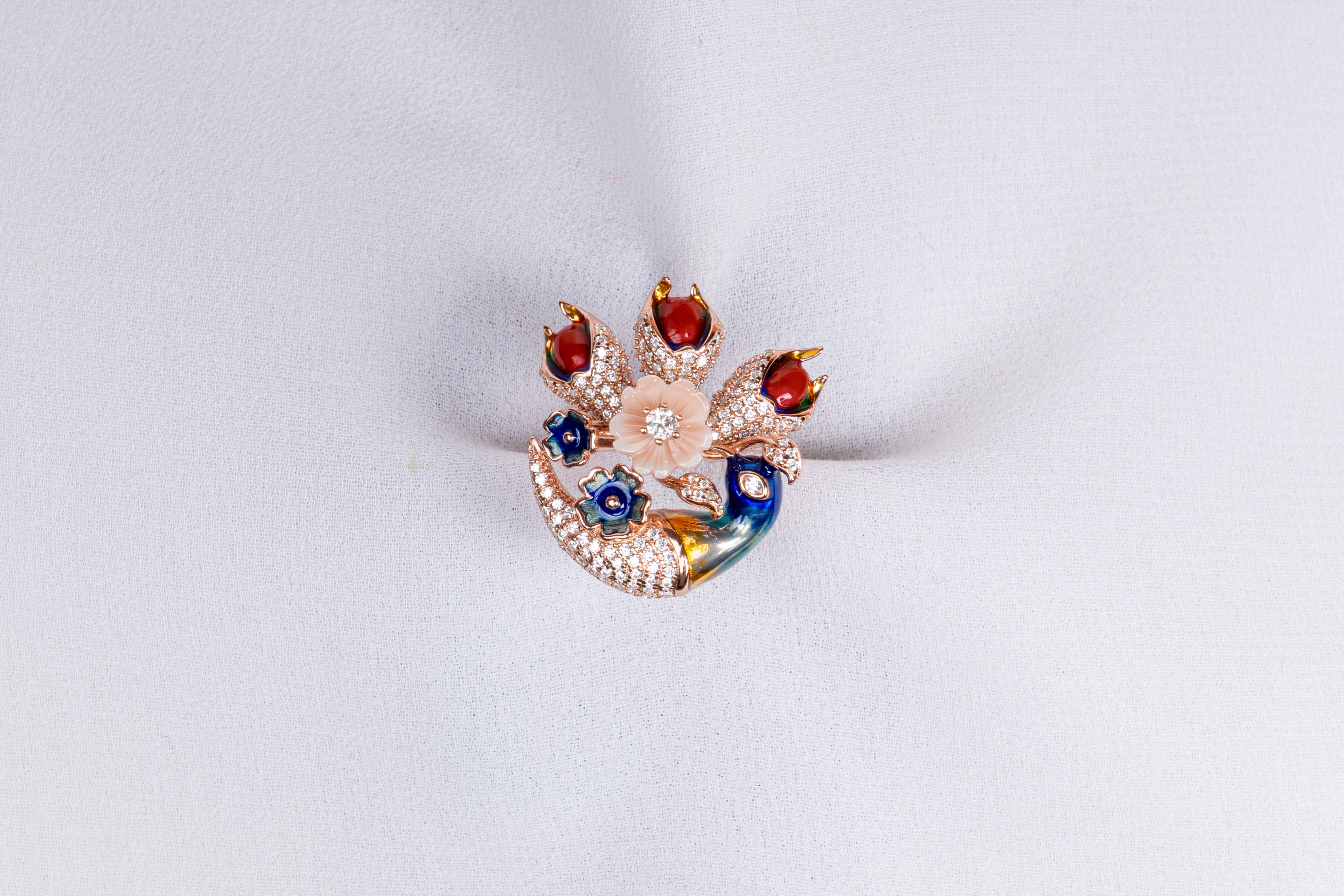 Celestia Peacock Bloom Statement Necklace Set