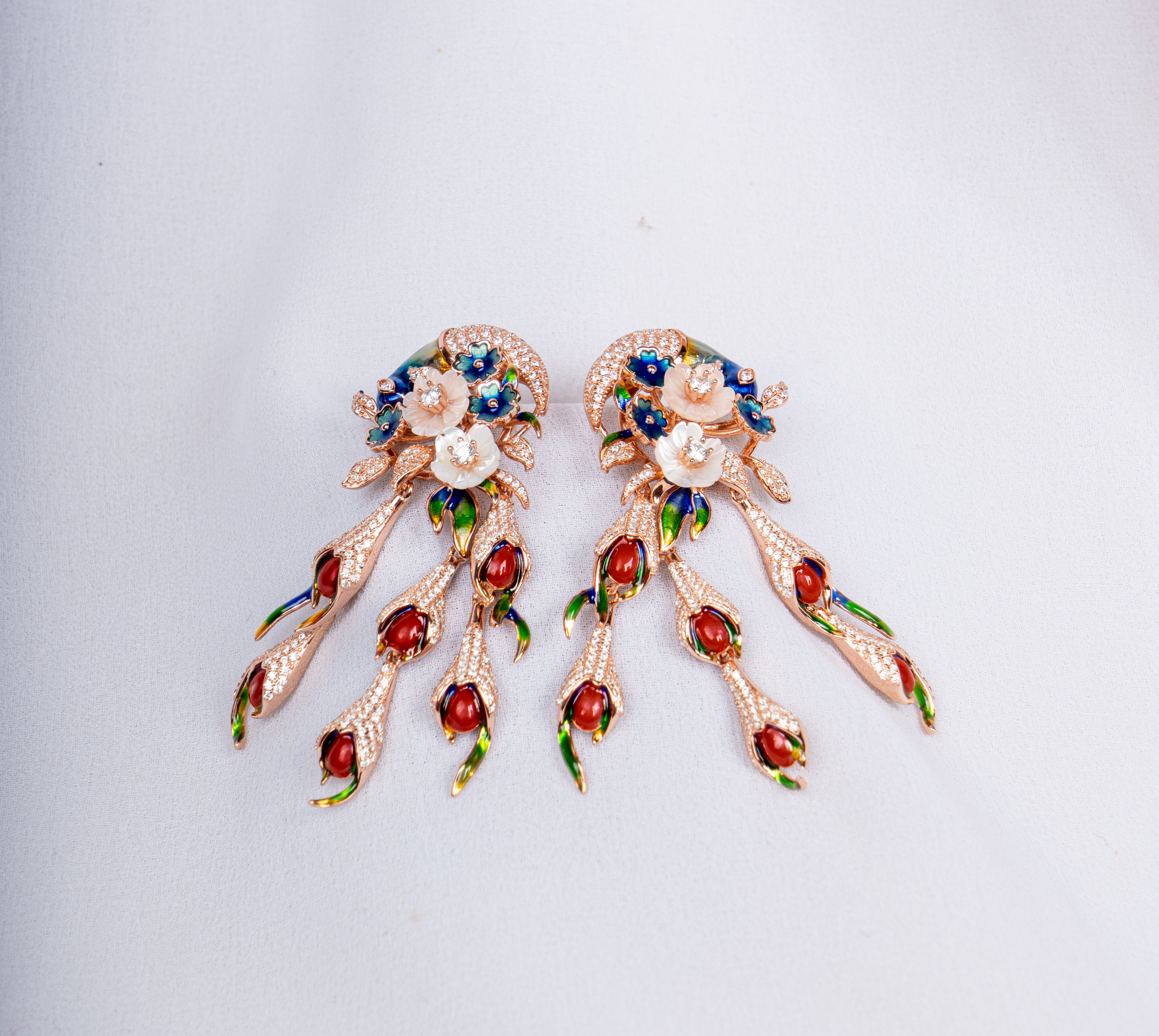 Celestia Peacock Bloom Statement Necklace Set