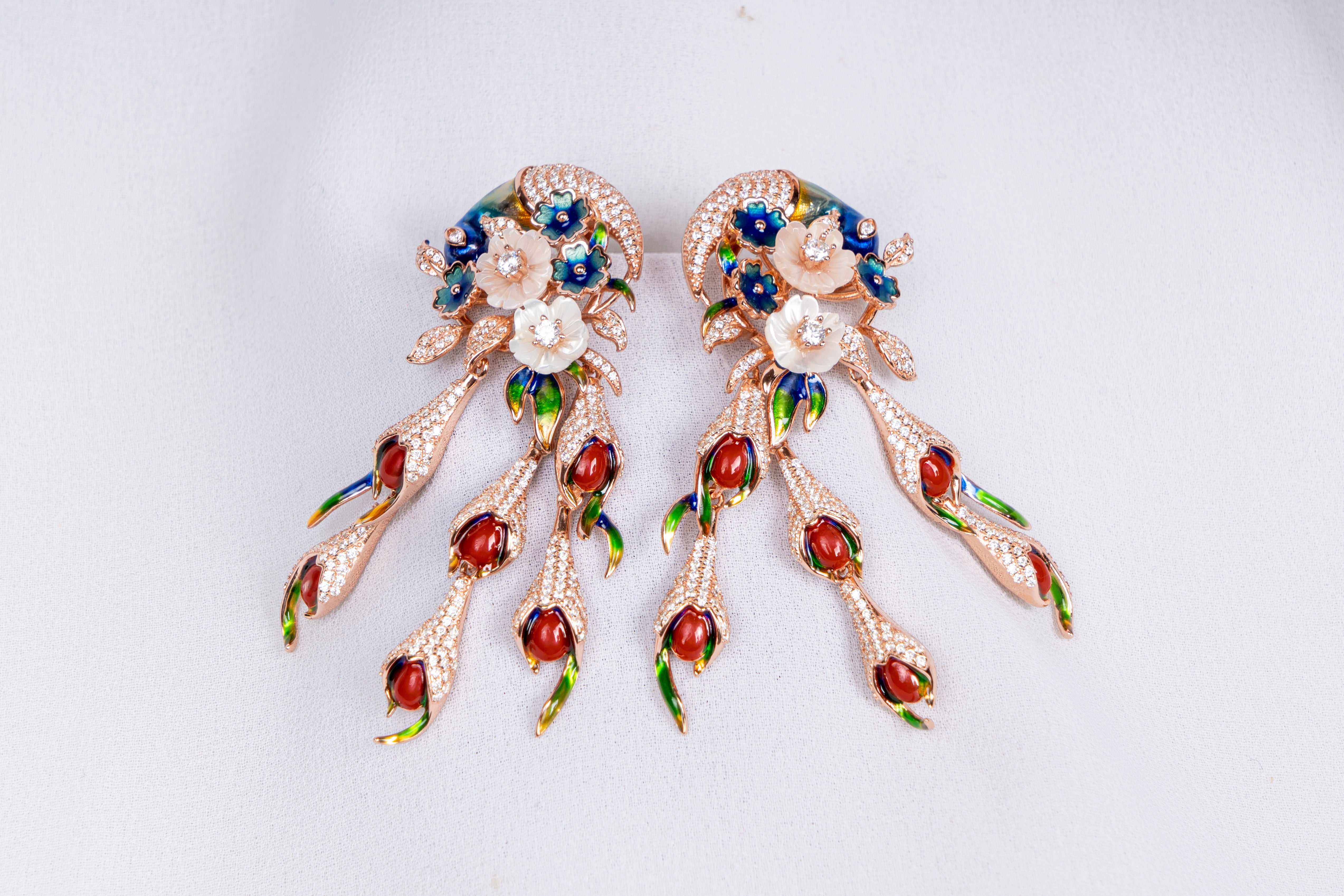 Celestia Peacock Bloom Statement Necklace Set