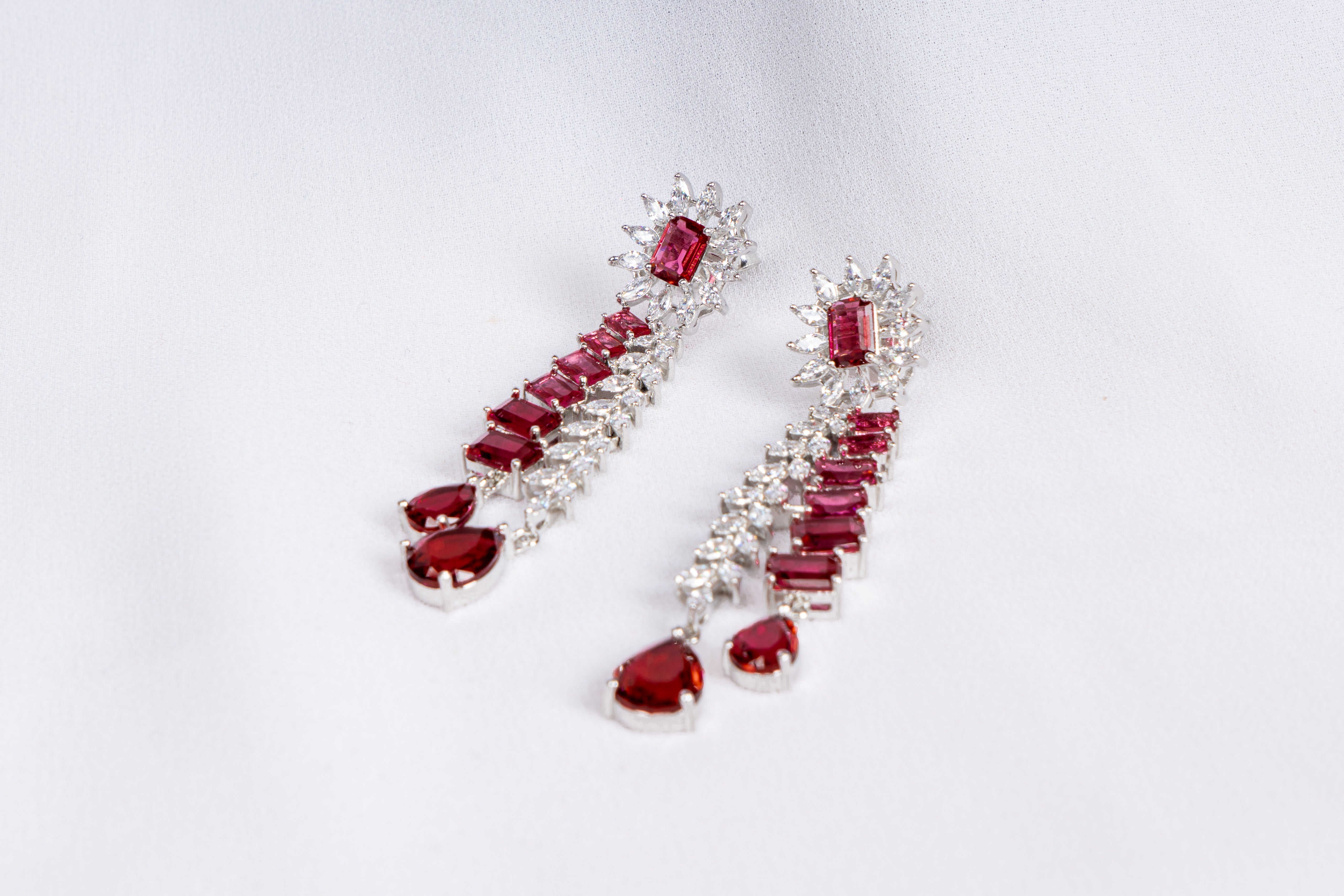 Crimson Royale Asymmetrical Necklace Set