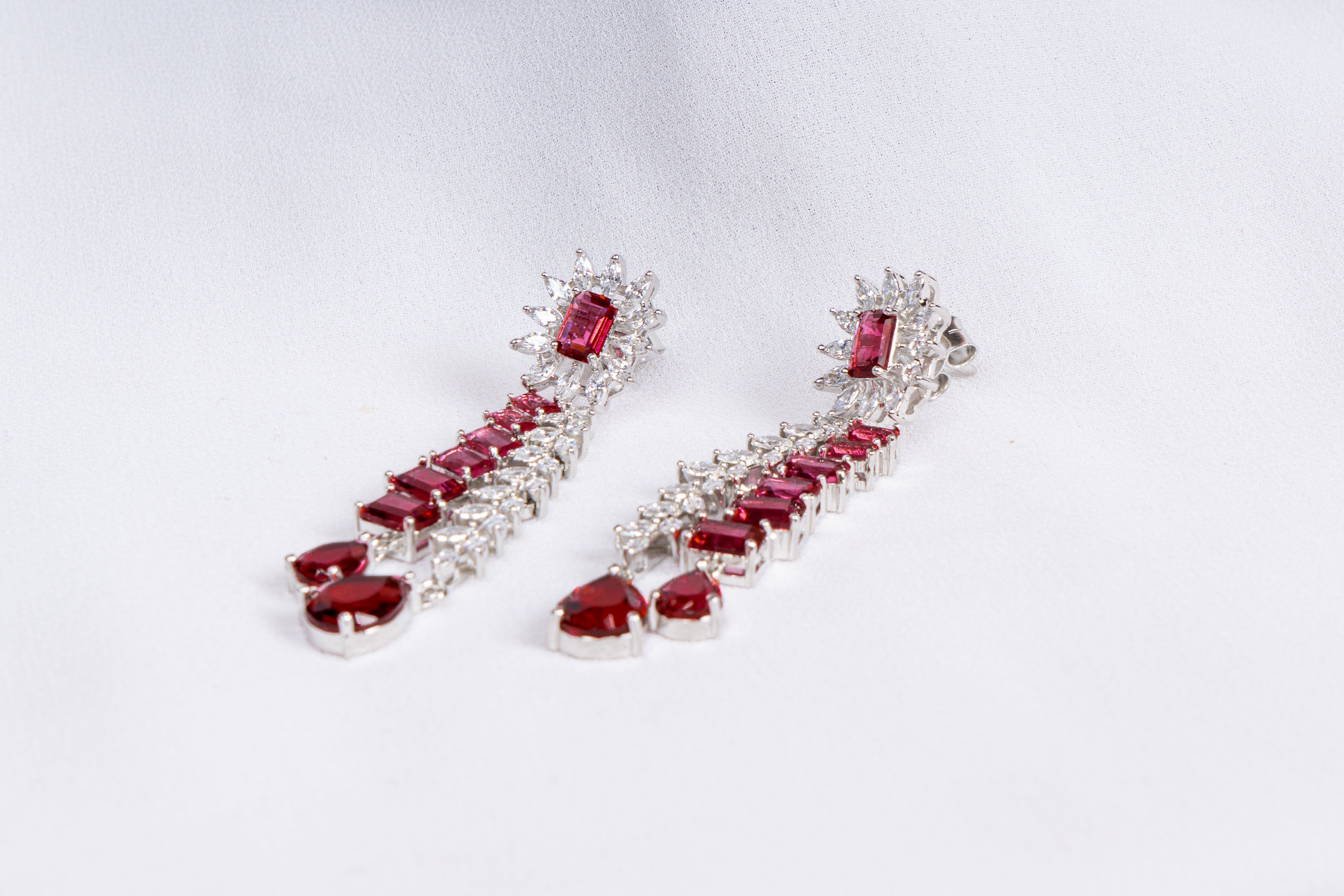 Crimson Royale Asymmetrical Necklace Set