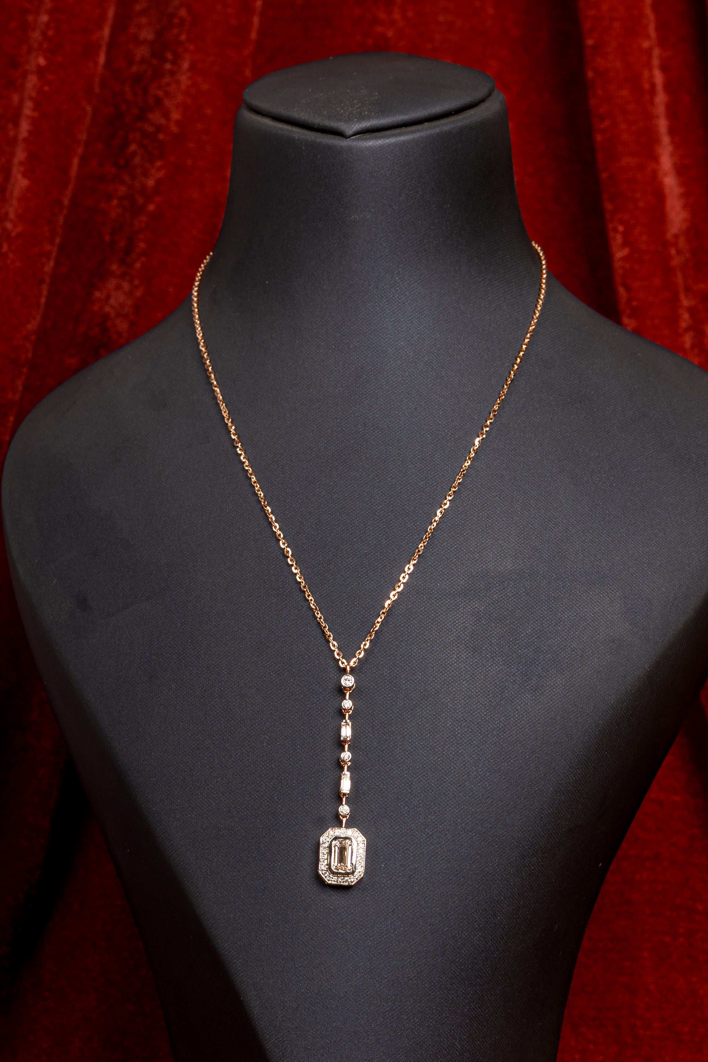 Aurelia Halo Drop Necklace & Stud Earrings Set