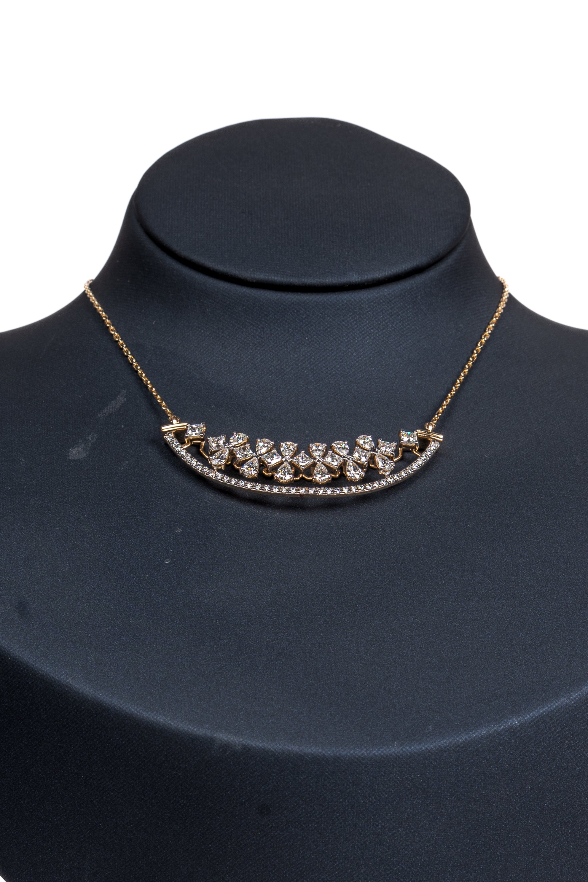 Valentina Heart Arc Necklace & Floral Stud Earrings Set