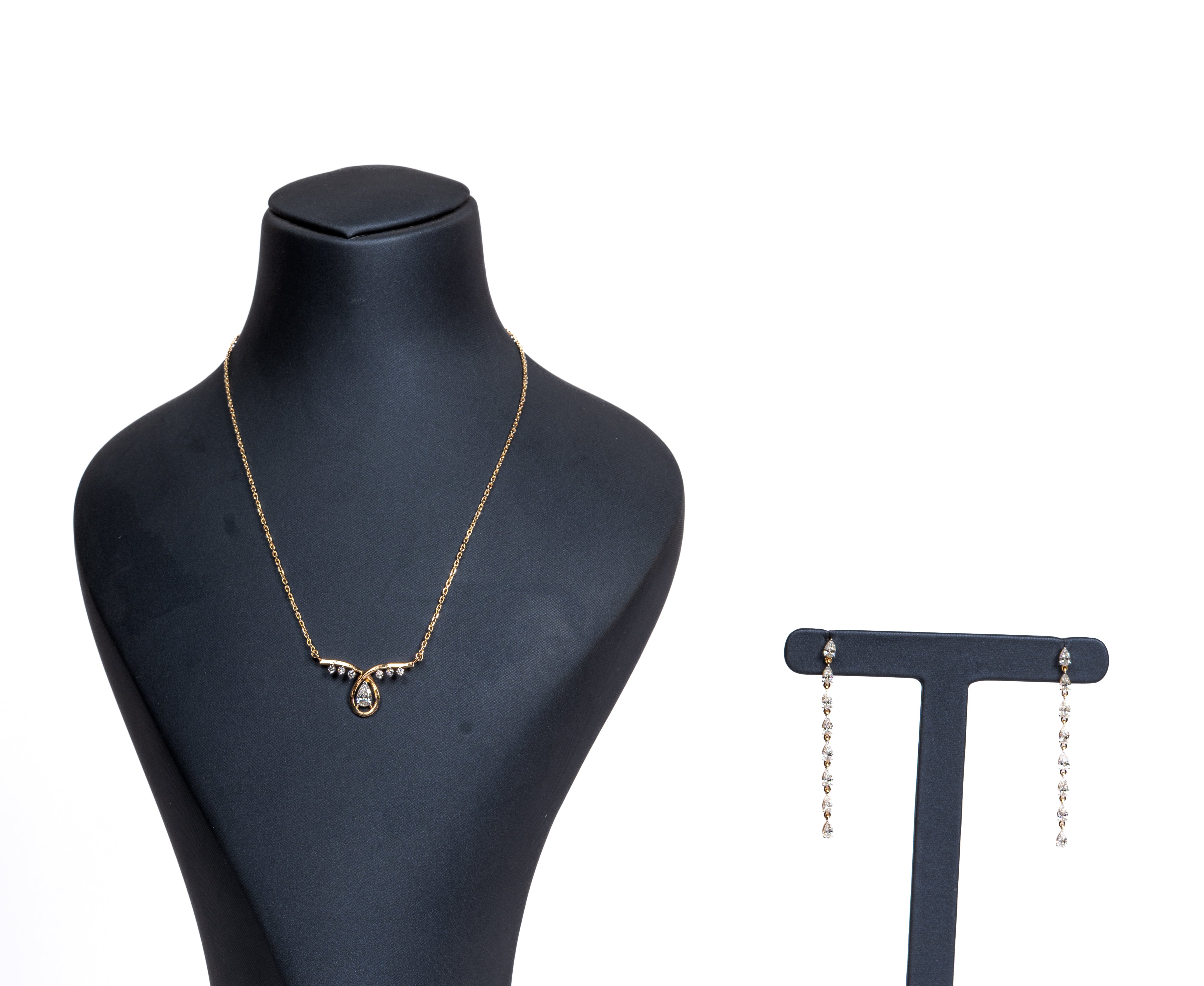 Elara Teardrop Necklace & Linear Drop Earrings Set