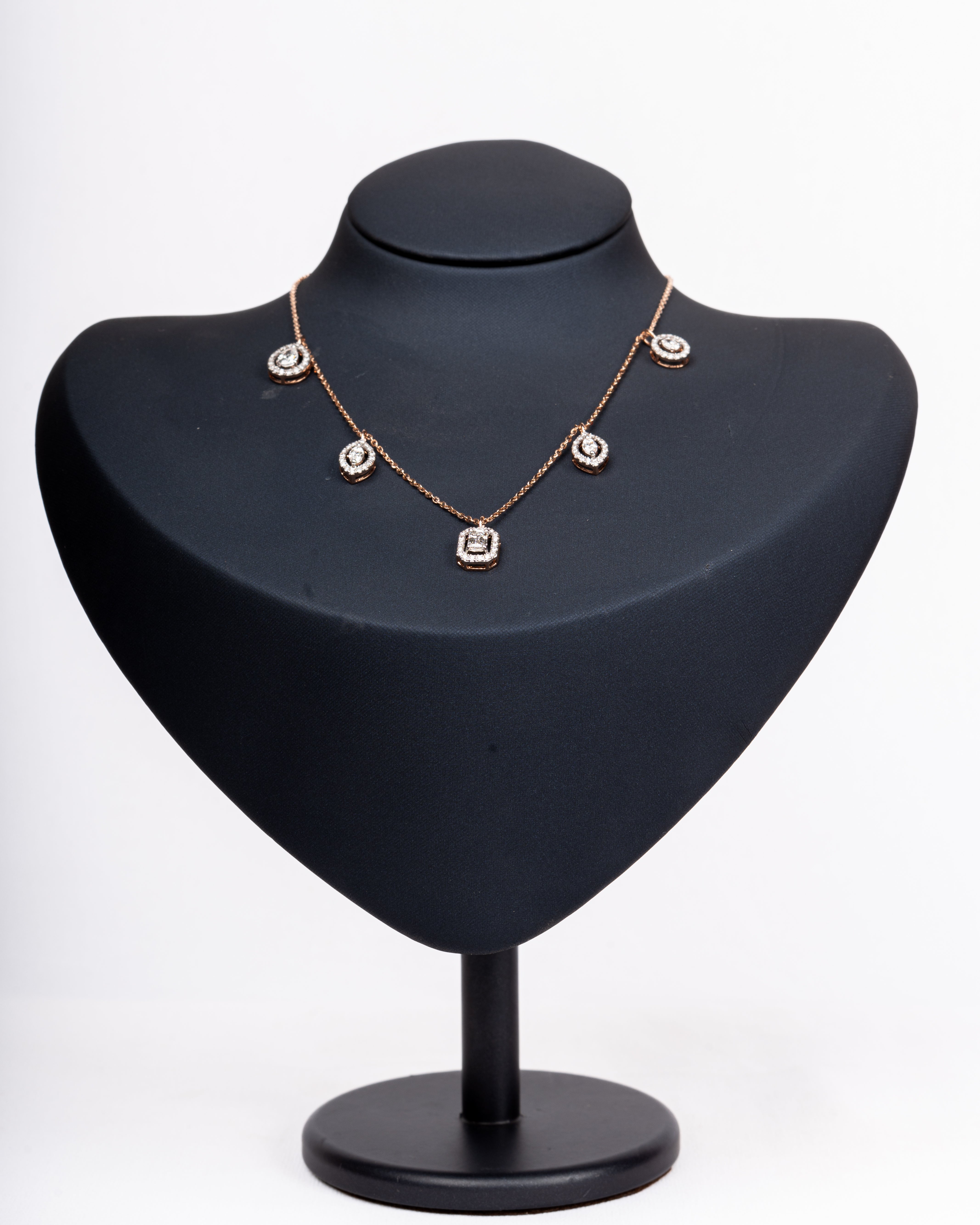 Rosalie Station Necklace & Circle Drop Earrings Set
