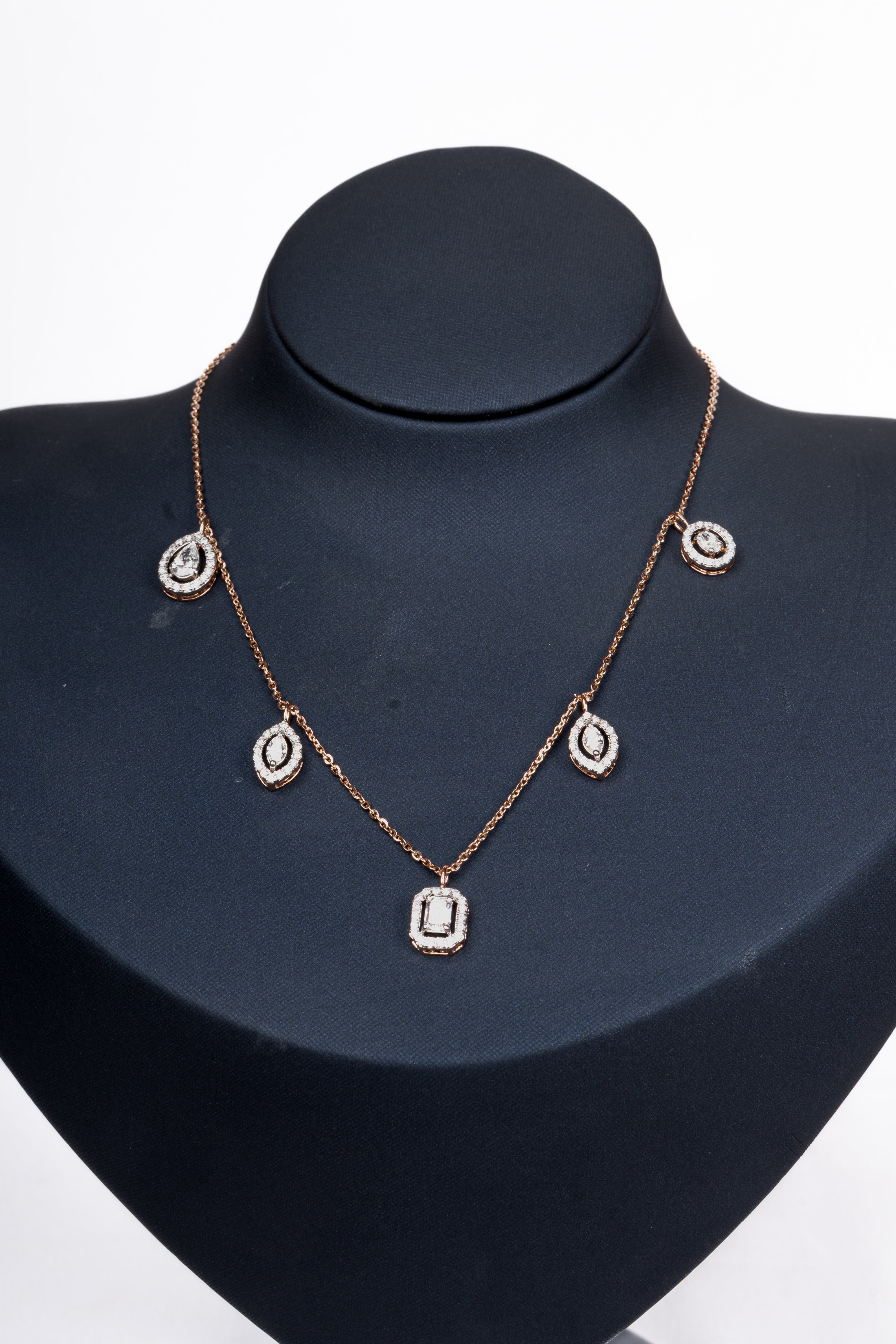 Rosalie Station Necklace & Circle Drop Earrings Set