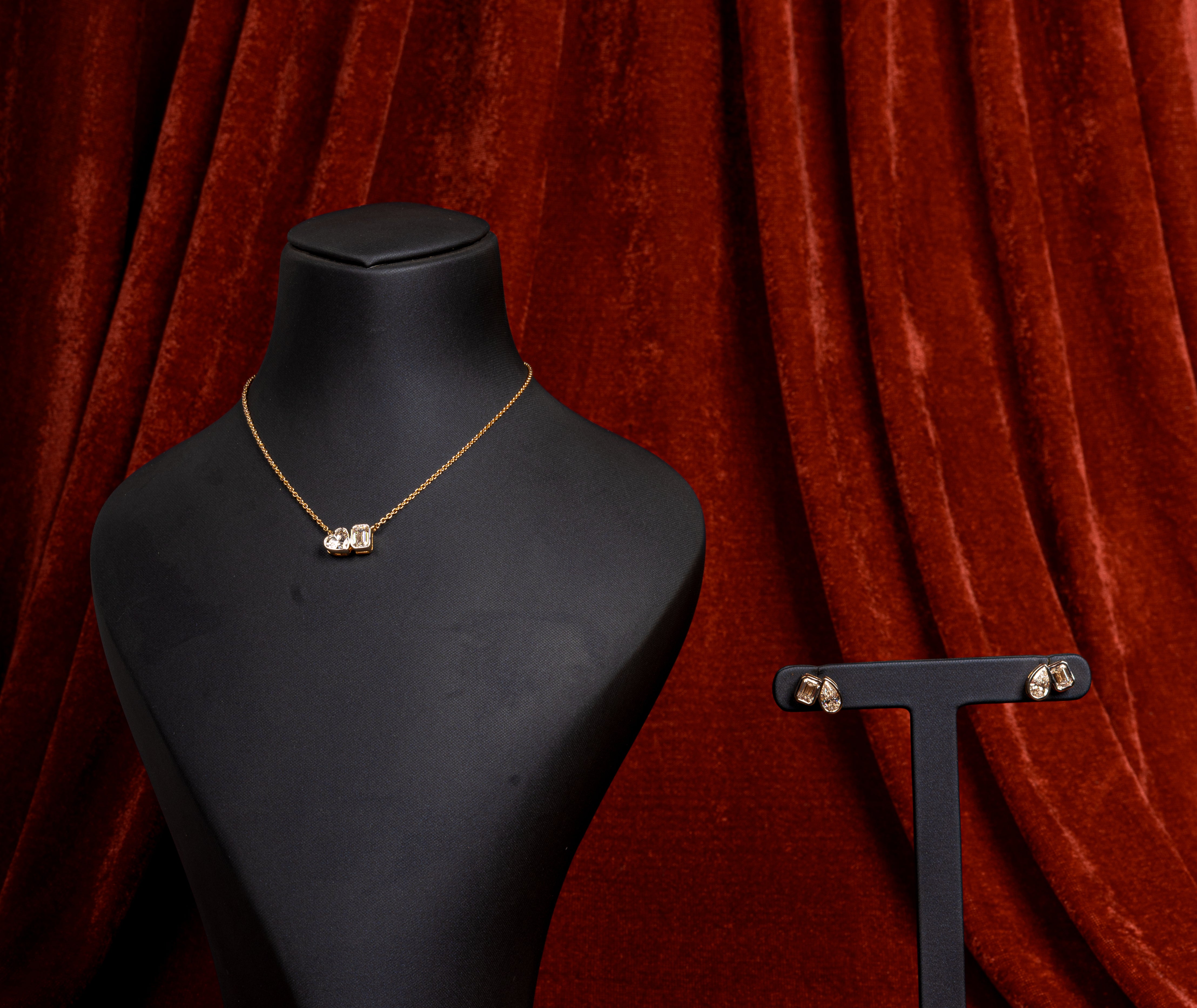 Aveline Duo Charm Necklace & Earrings Set