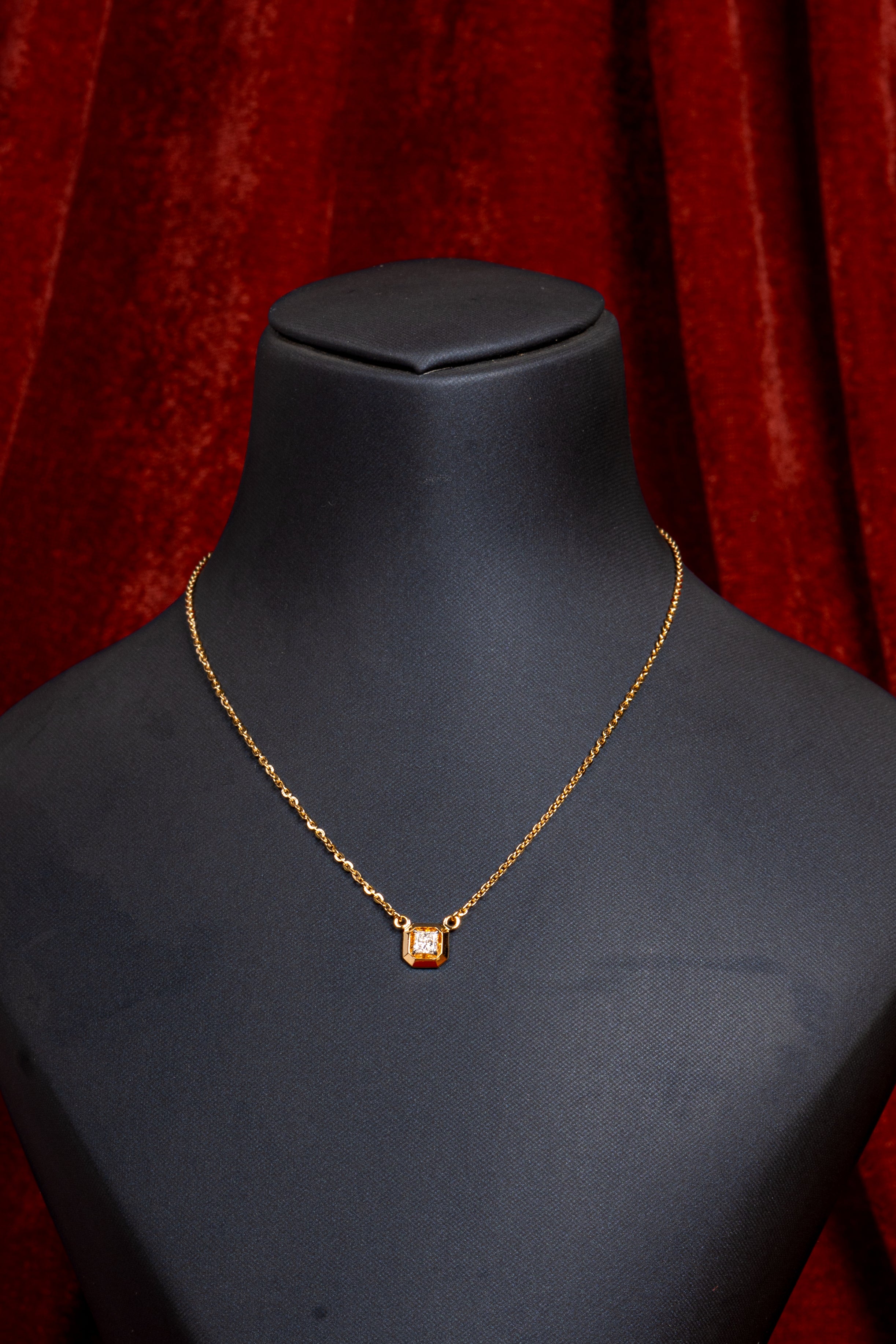 Celestia Square Pendant Necklace & Stud Earrings Set