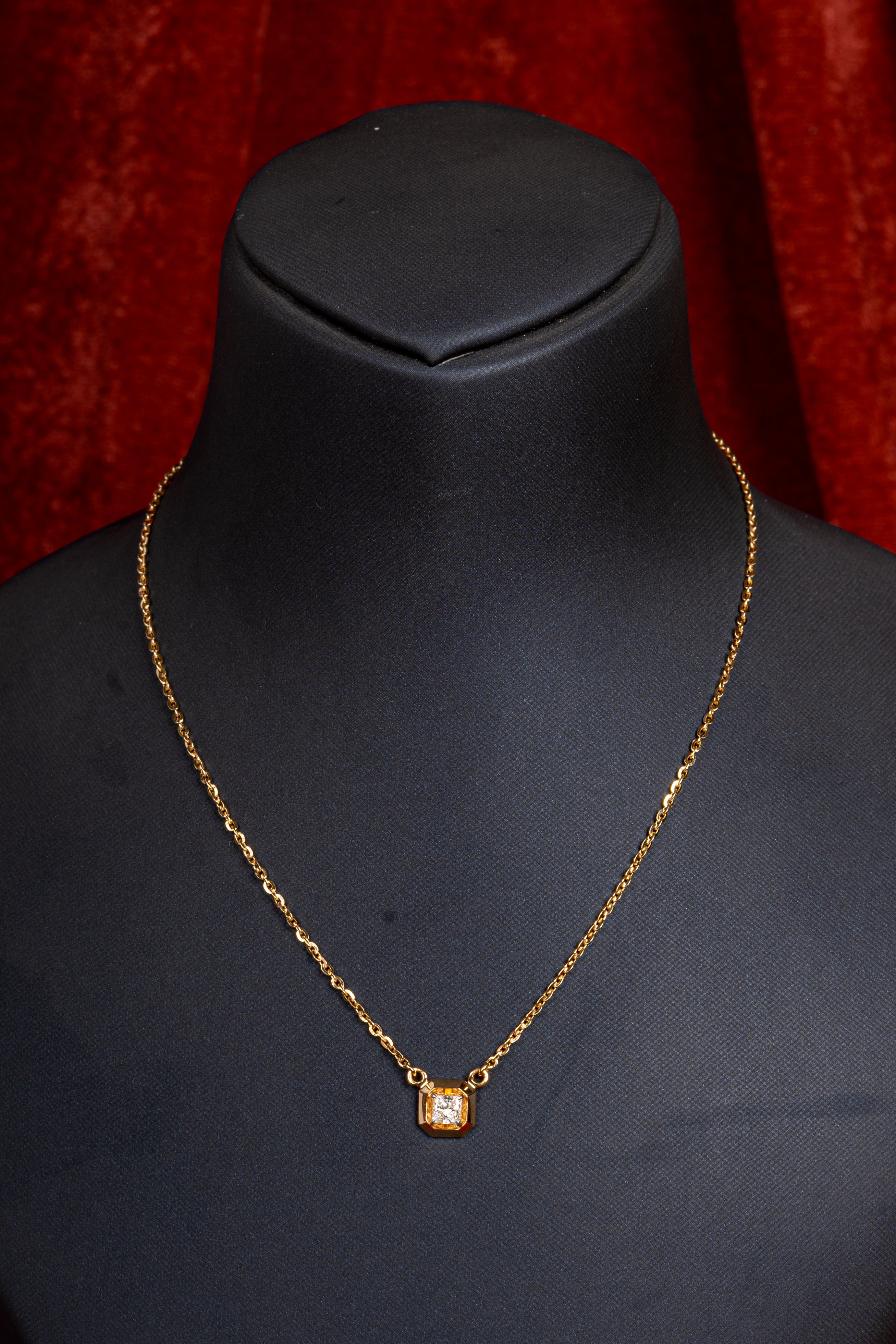 Celestia Square Pendant Necklace & Stud Earrings Set
