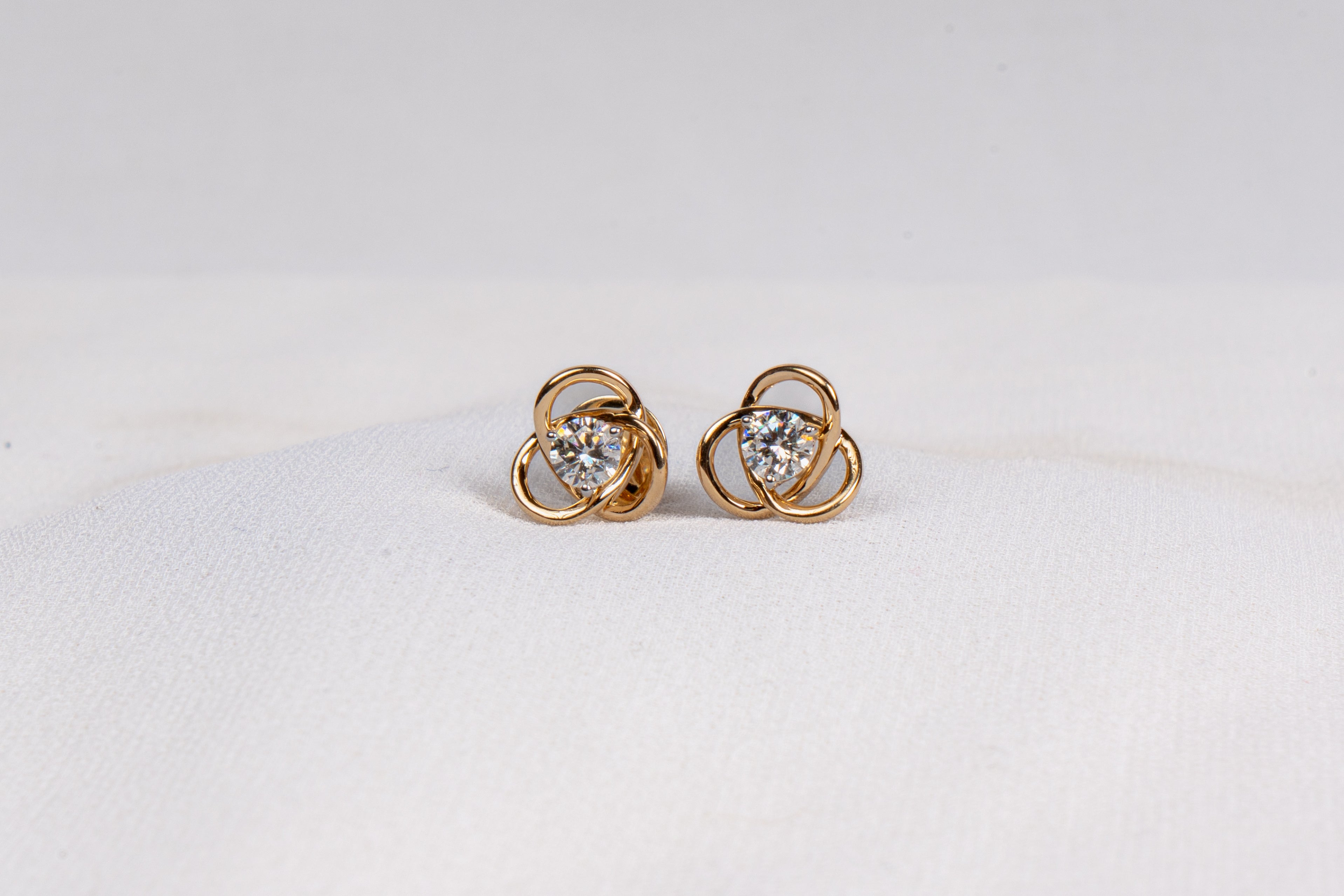 Trinity Diamond Stud Earrings