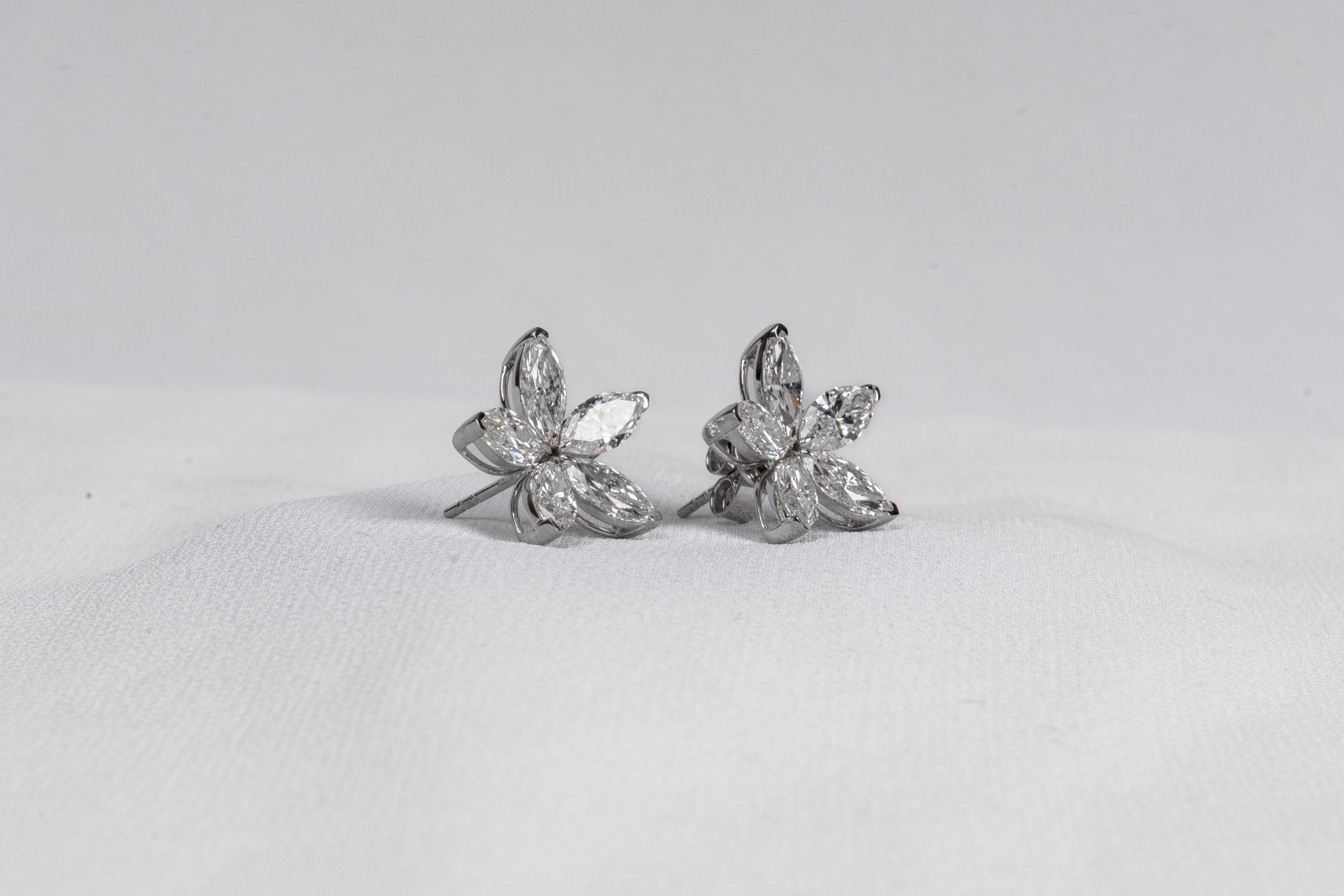 Floral Diamond Stud Earrings