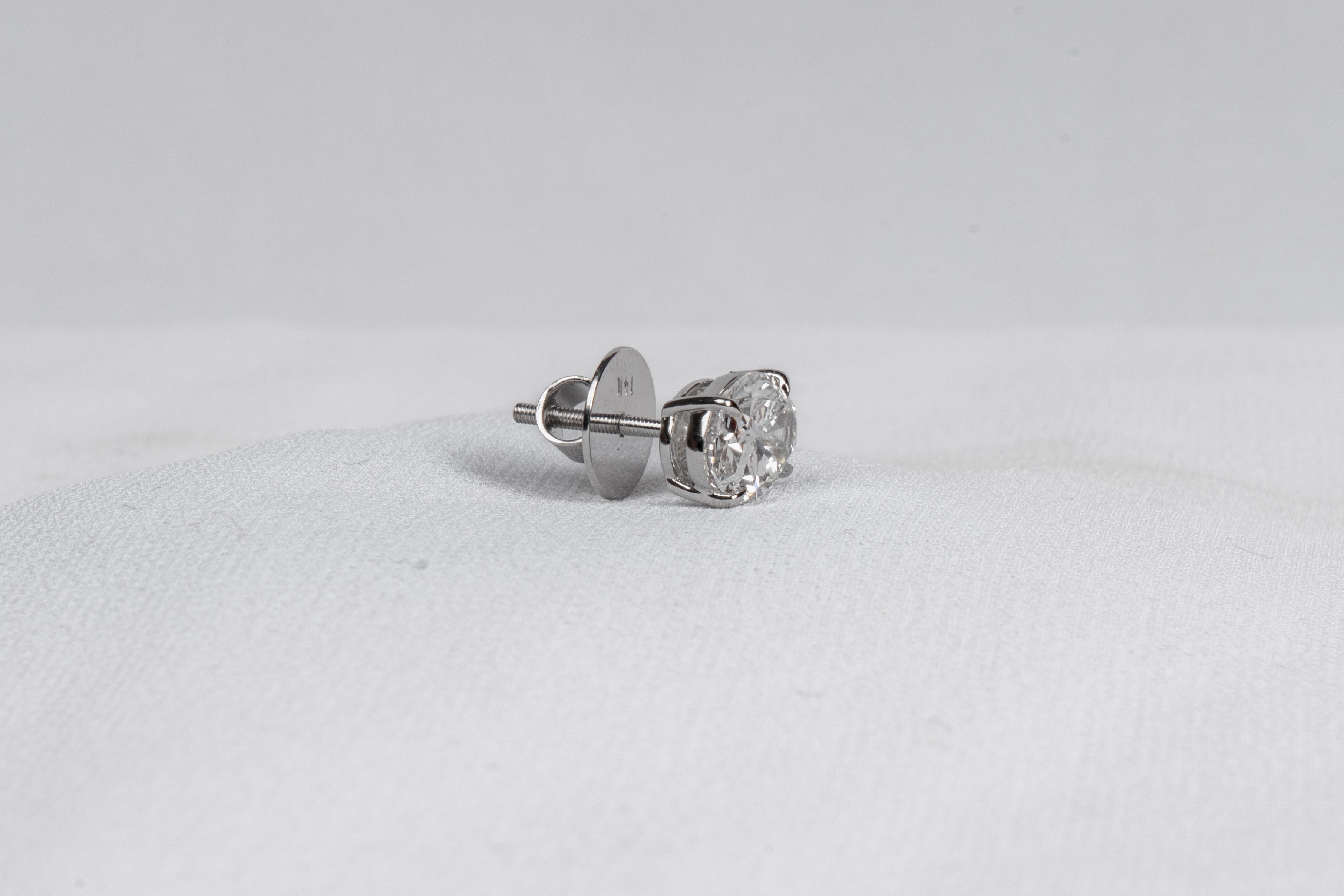 Oval Diamond Stud Earrings