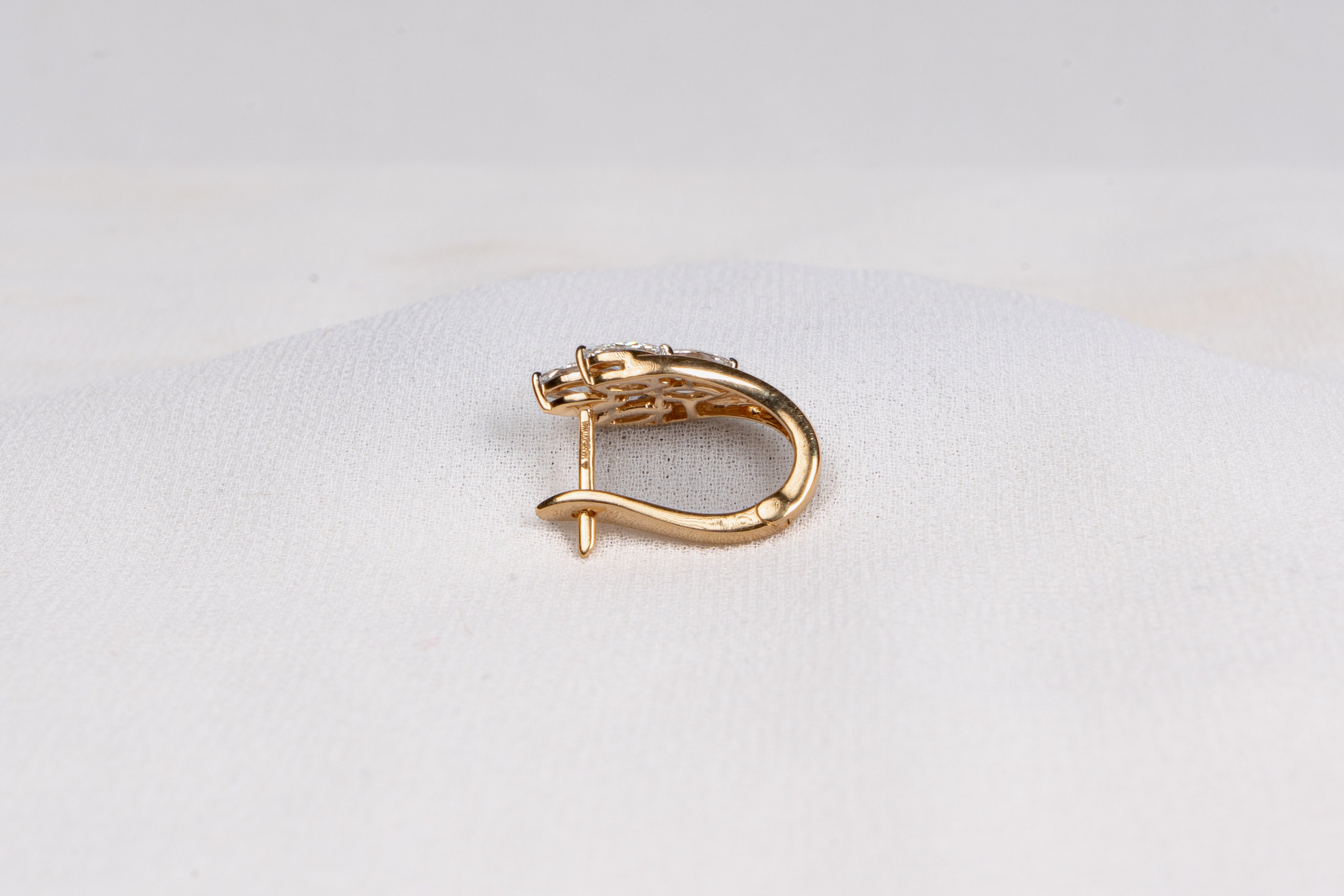 Marquise Diamond Cluster Huggie Earrings