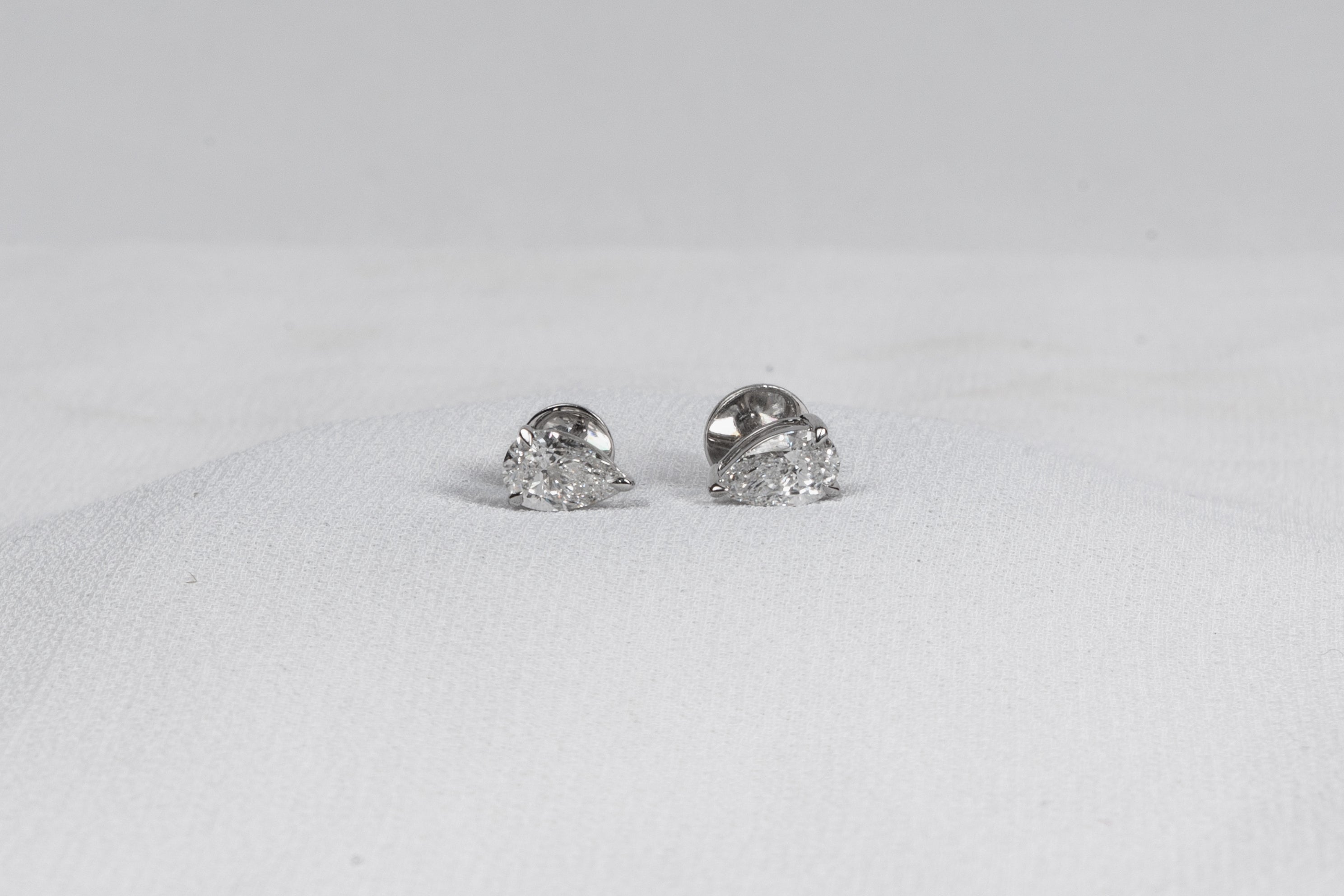 Celestia Pear Solitaire Stud Earrings