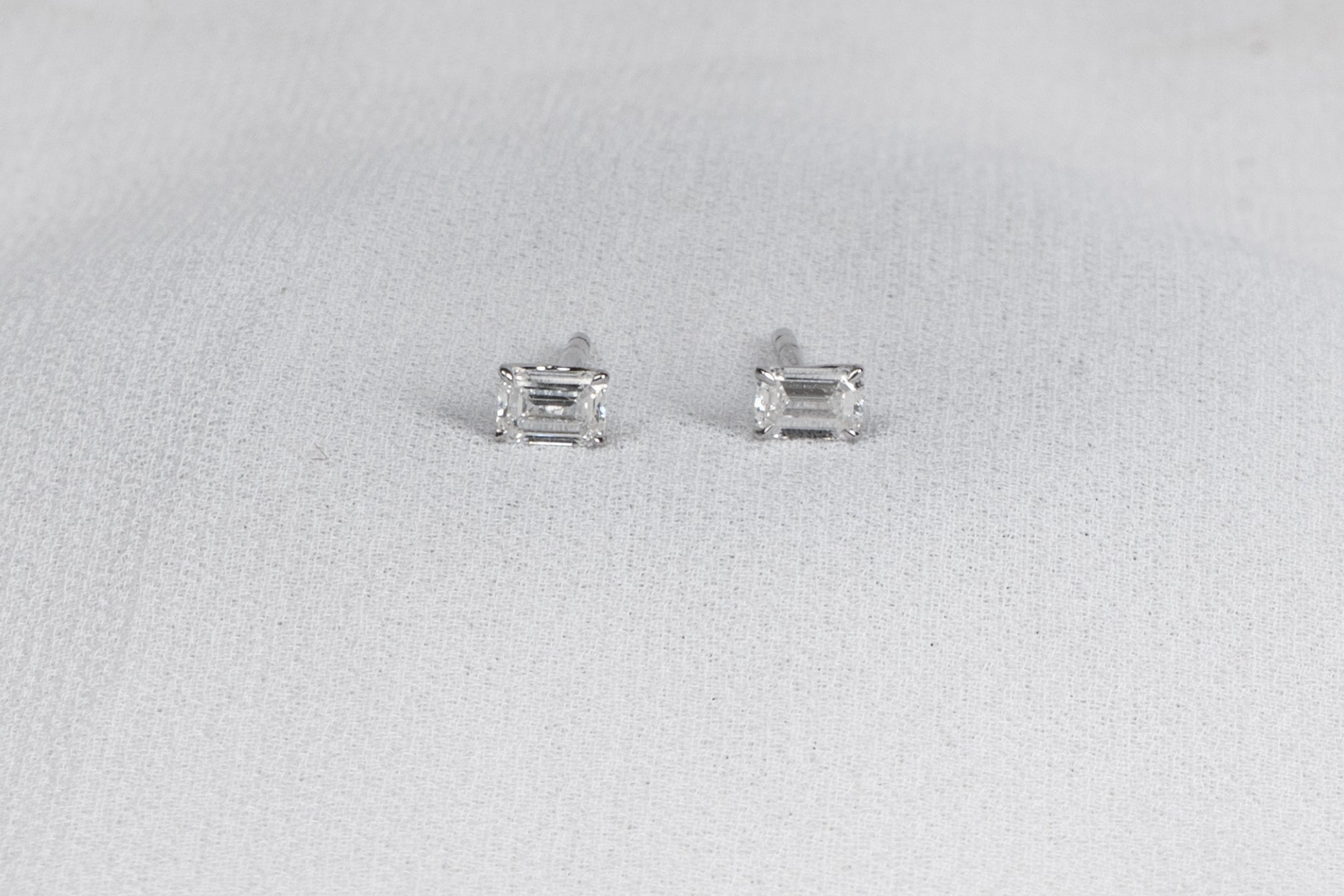 Minimal Emerald Cut Studs