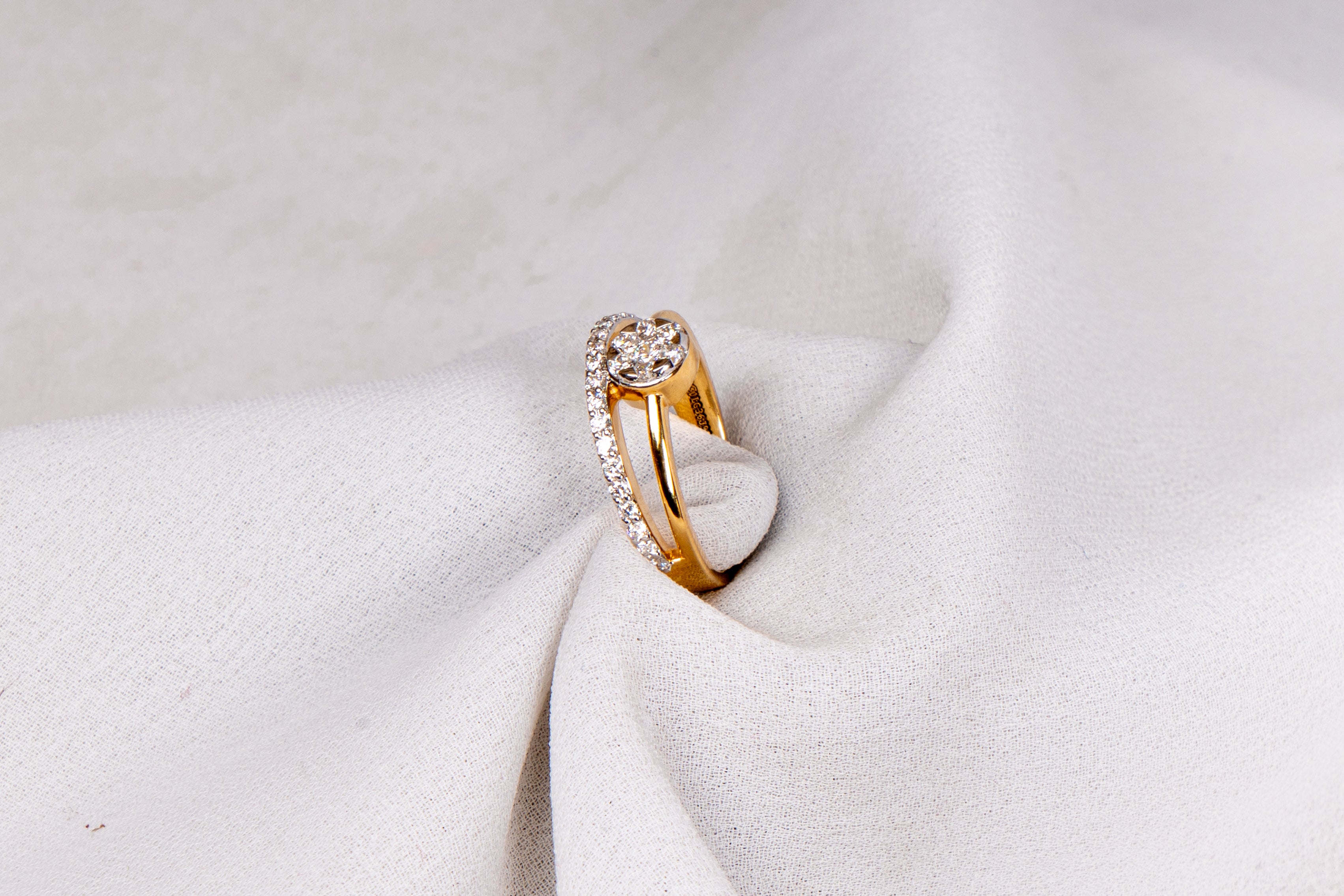 Round Solitaire Bypass Engagement Ring for Women