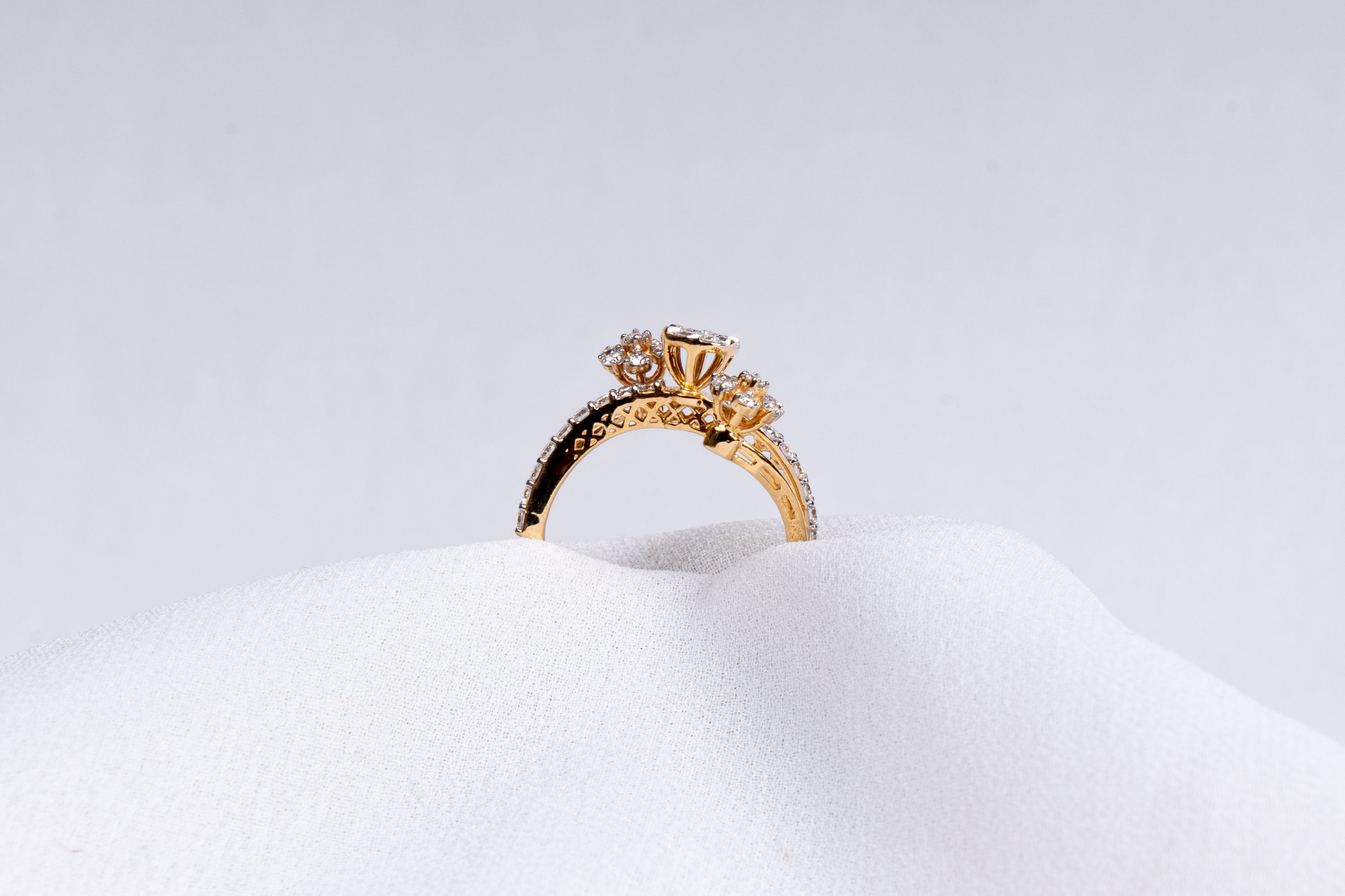 Roselle Bloom Halo Ring