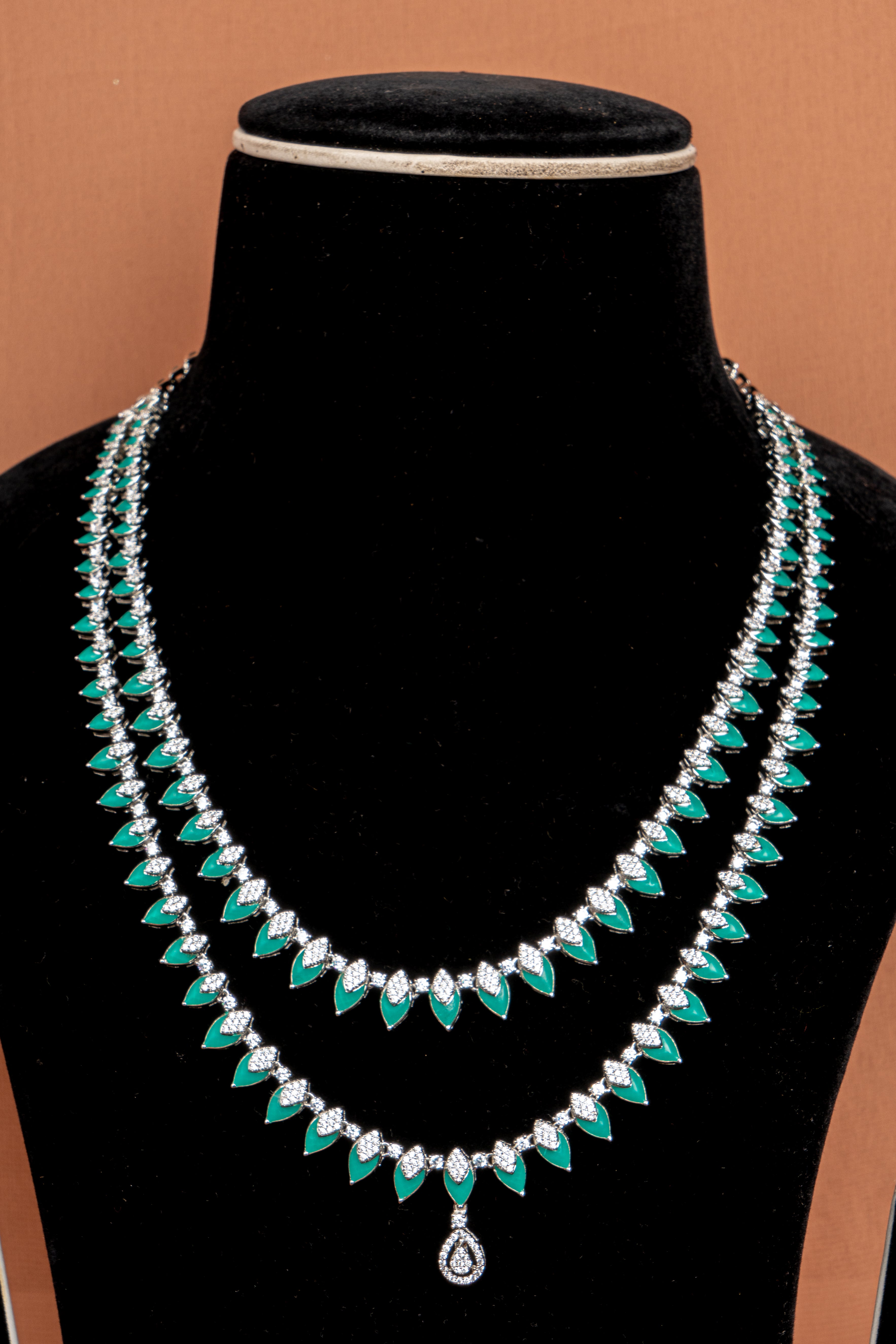 Emerald Whisper Layered Necklace Set