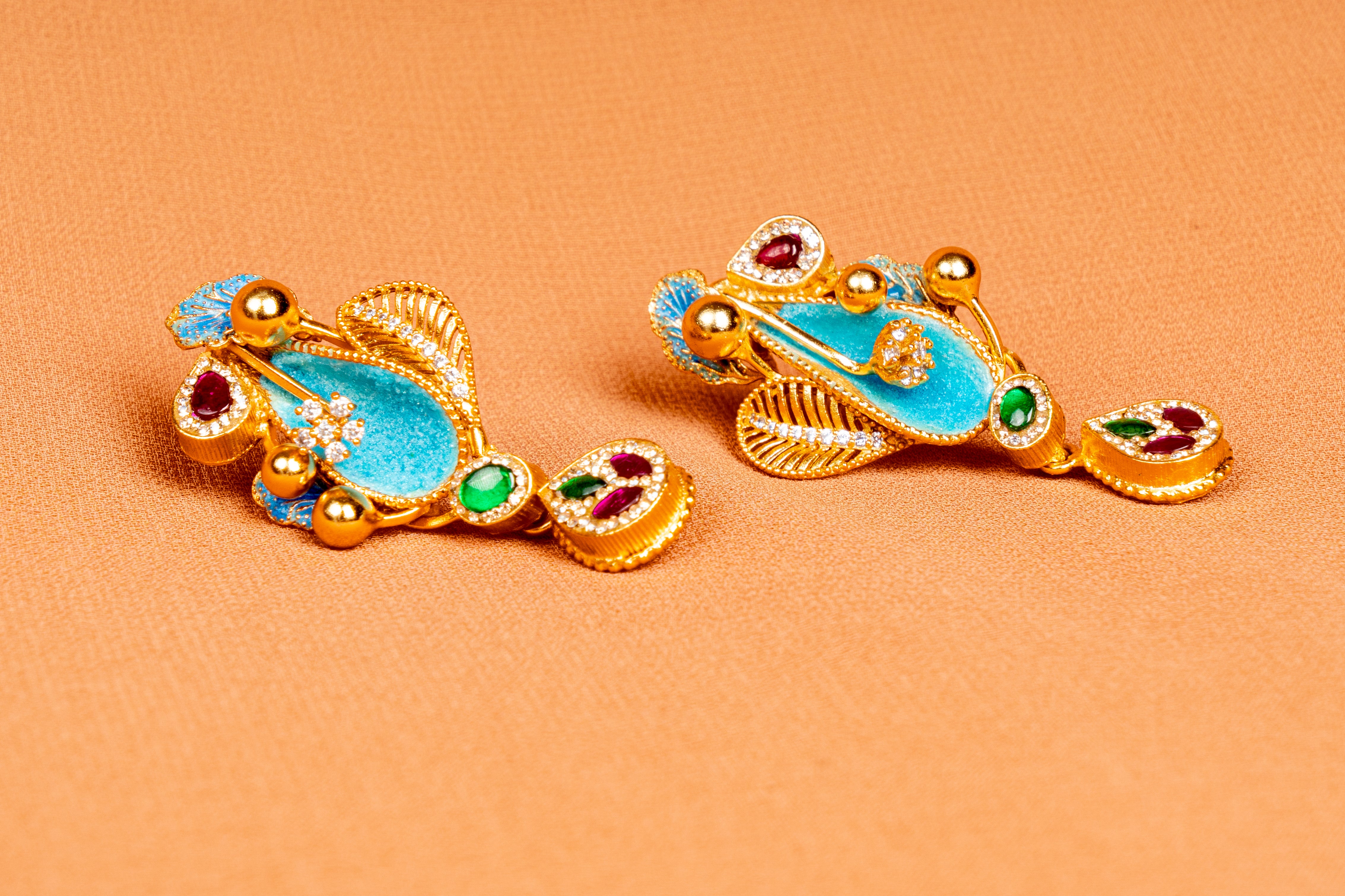 Mayura Pearl Peacock Heritage Necklace & Earrings Set