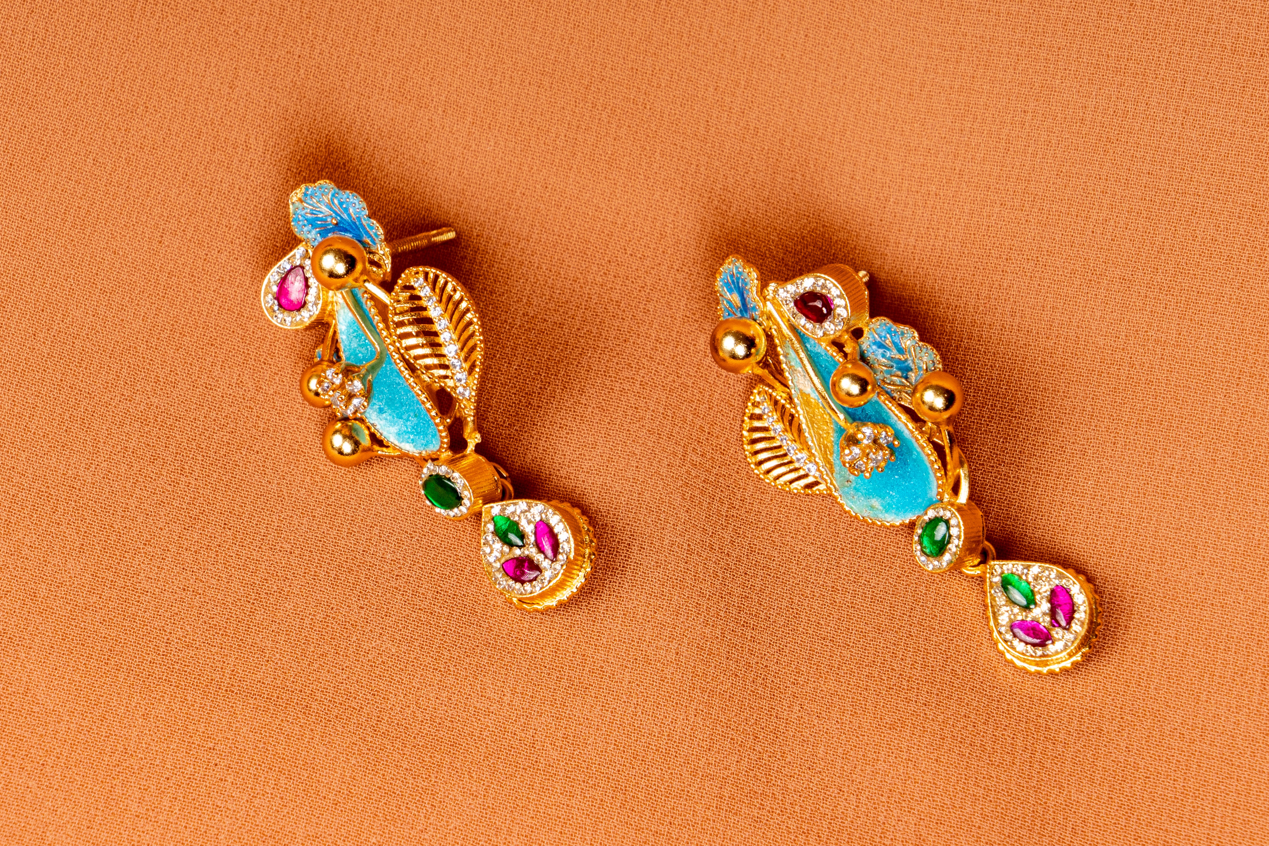 Mayura Pearl Peacock Heritage Necklace & Earrings Set