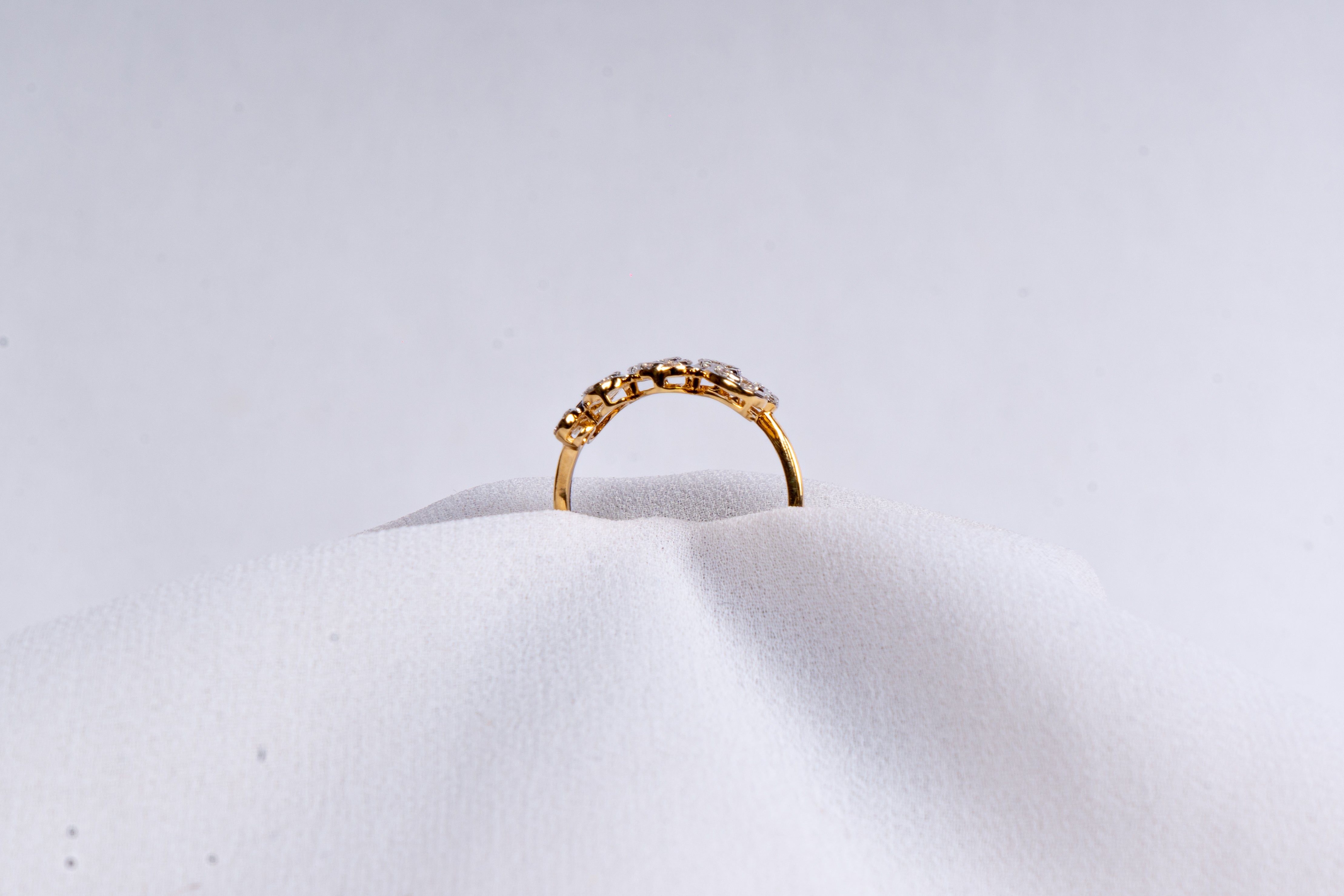 Golden Blossom Cluster Ring